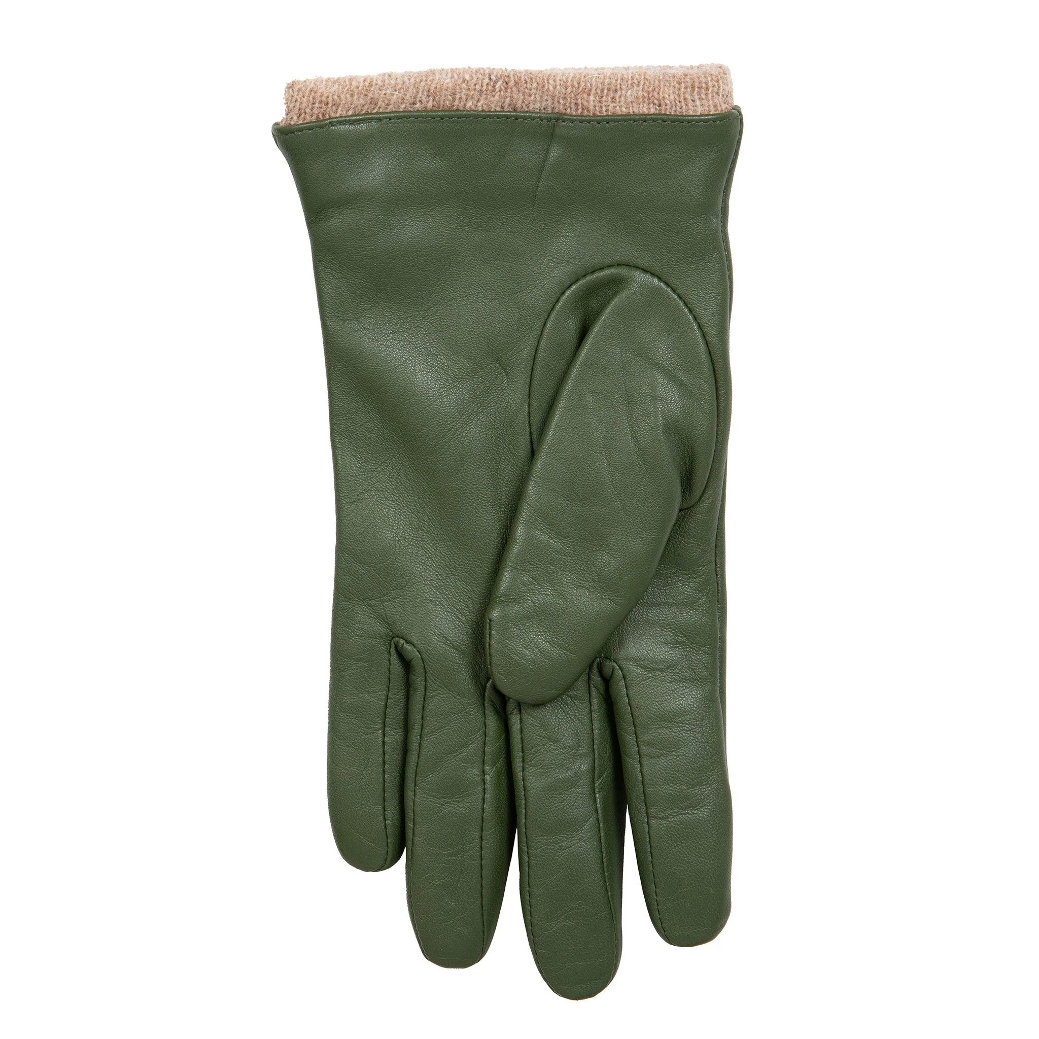 Women’s Three-Point Wool Blend-Lined Leather Gloves with Knitted Cuffs - Image 48