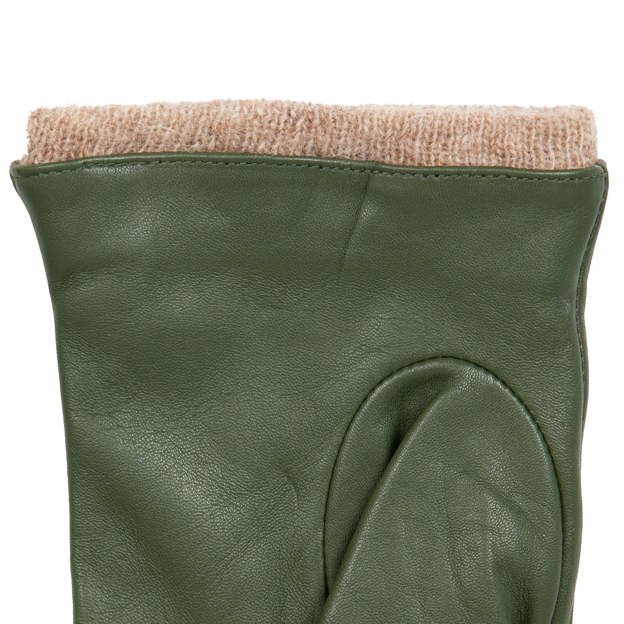Women’s Three-Point Wool Blend-Lined Leather Gloves with Knitted Cuffs - Image 49