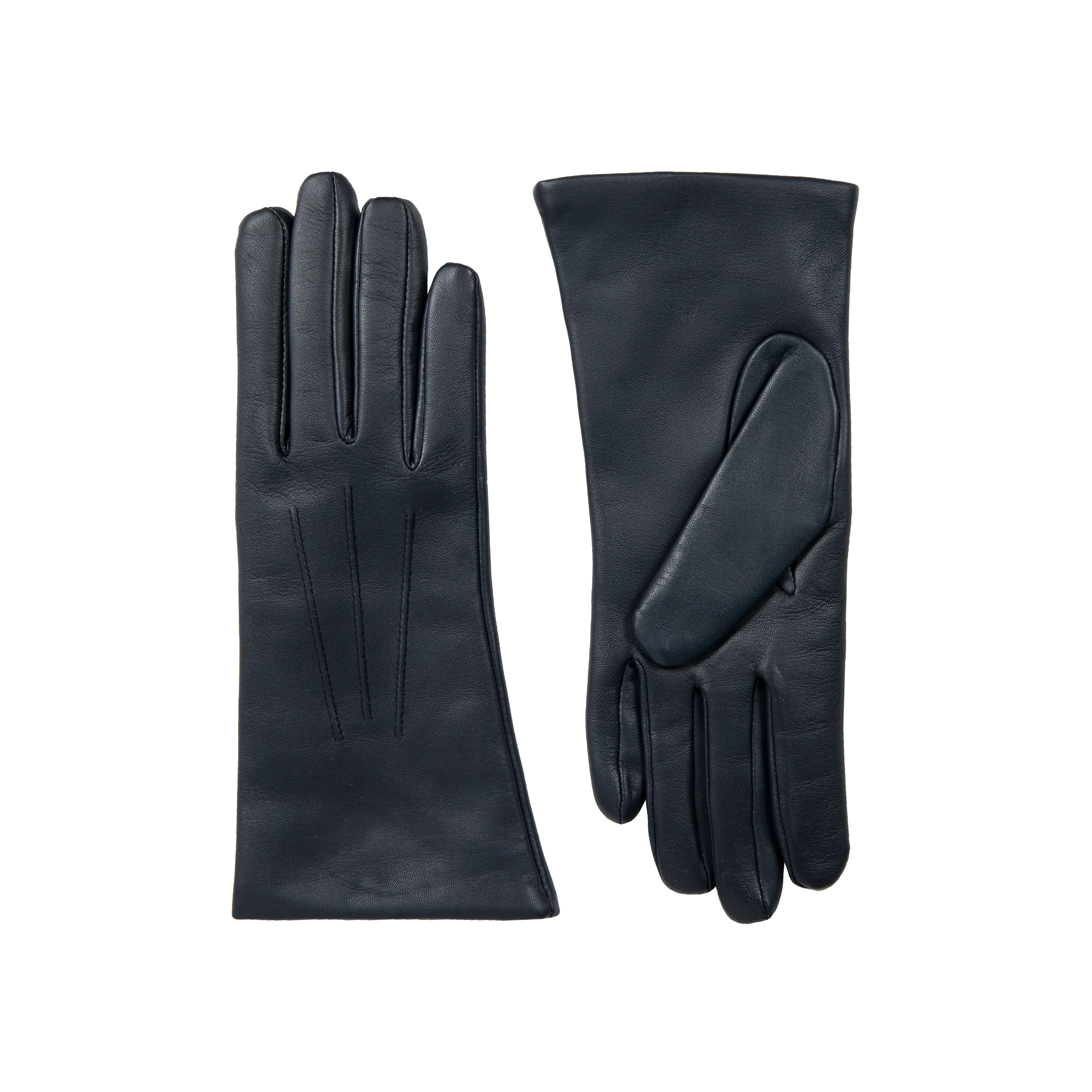 Women's Three-Point Cashmere-Lined Leather Gloves - Image 12