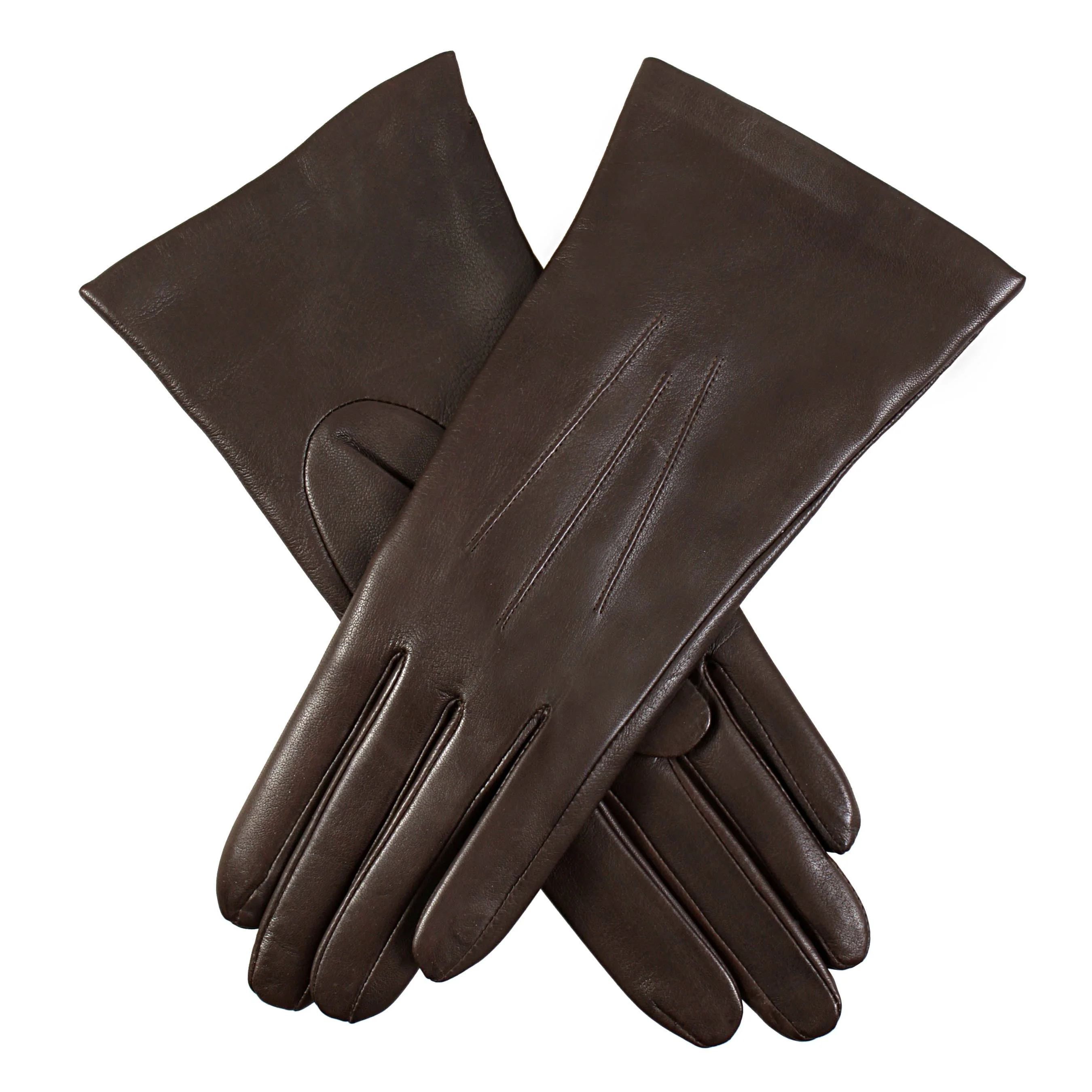 Women's Three-Point Cashmere-Lined Leather Gloves - Image 21