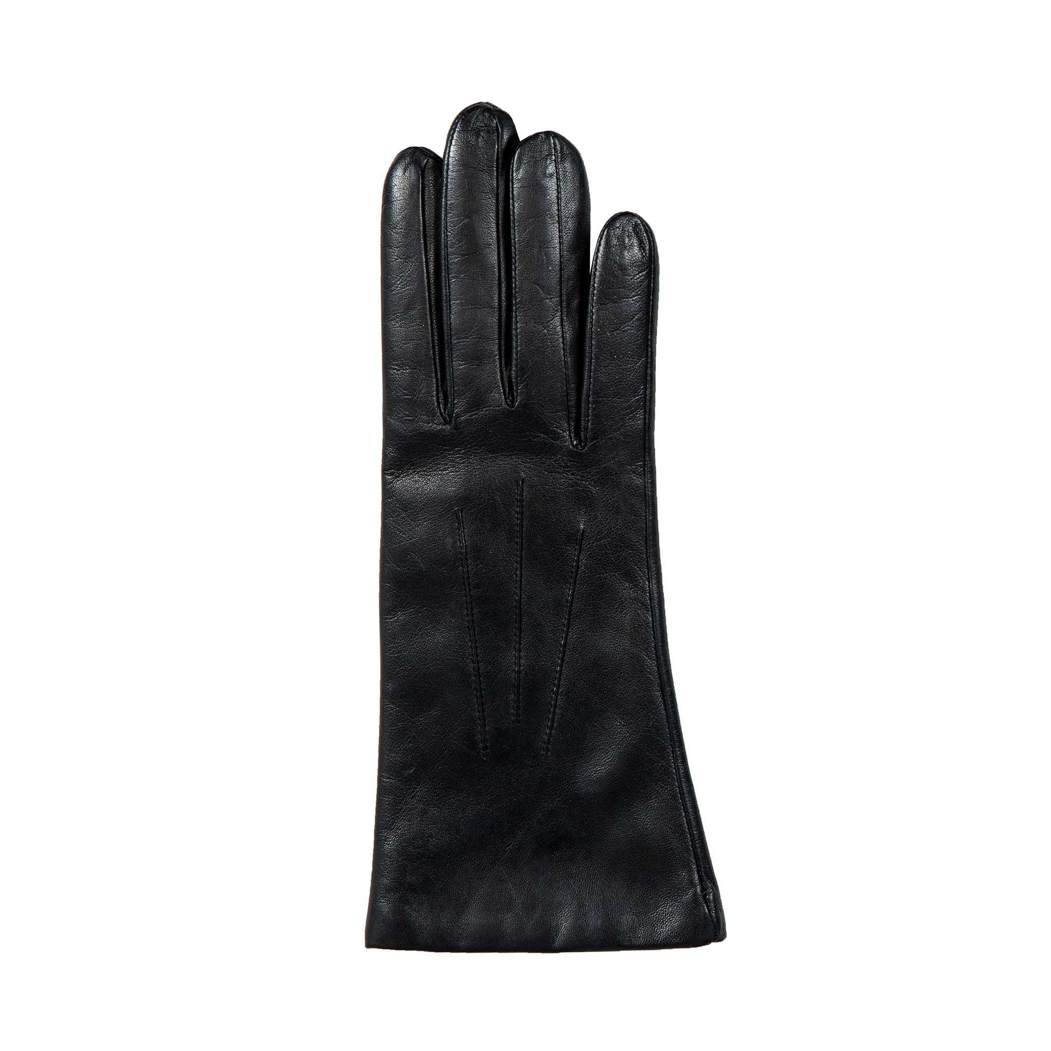 Women's Three-Point Cashmere-Lined Leather Gloves - Image 3