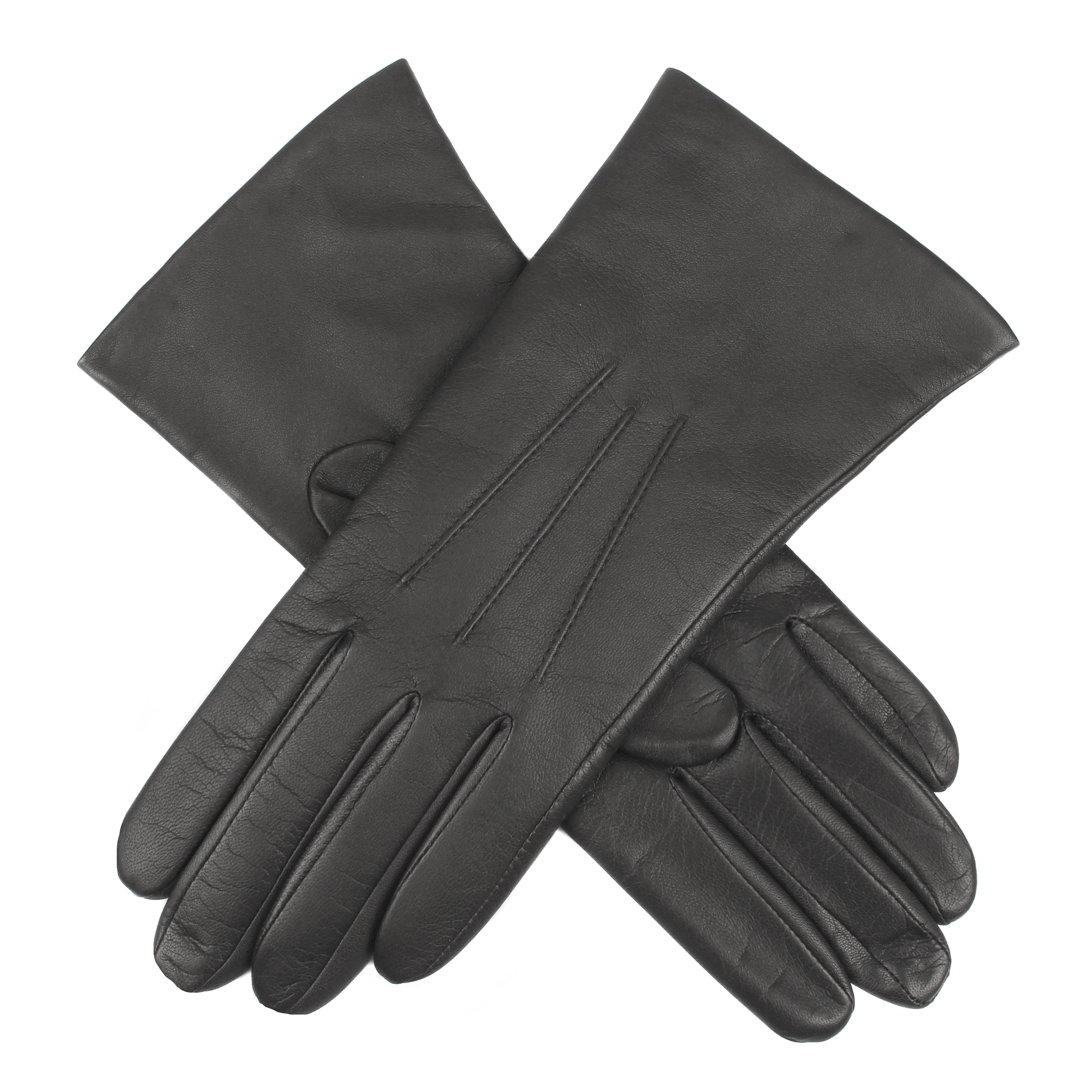 Women's Three-Point Cashmere-Lined Leather Gloves - Image 34
