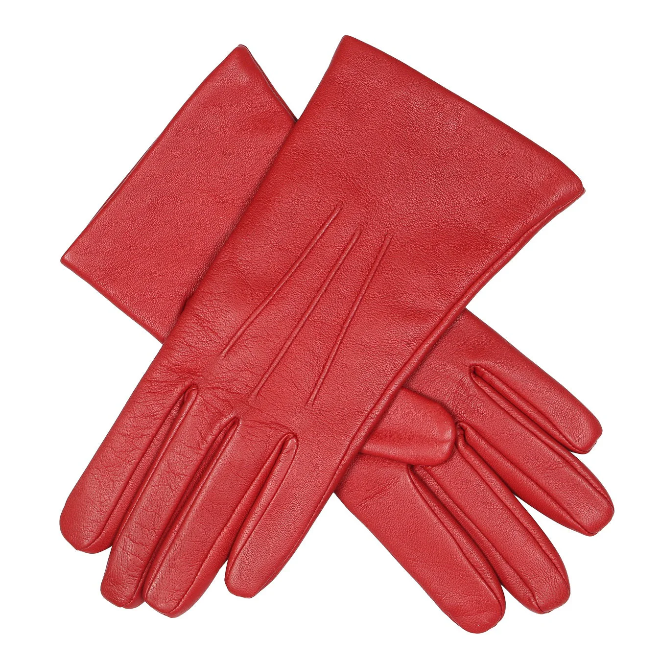 Women's Three-Point Cashmere-Lined Leather Gloves - Image 45