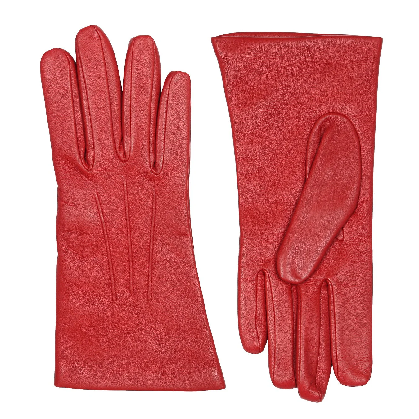 Women's Three-Point Cashmere-Lined Leather Gloves - Image 46