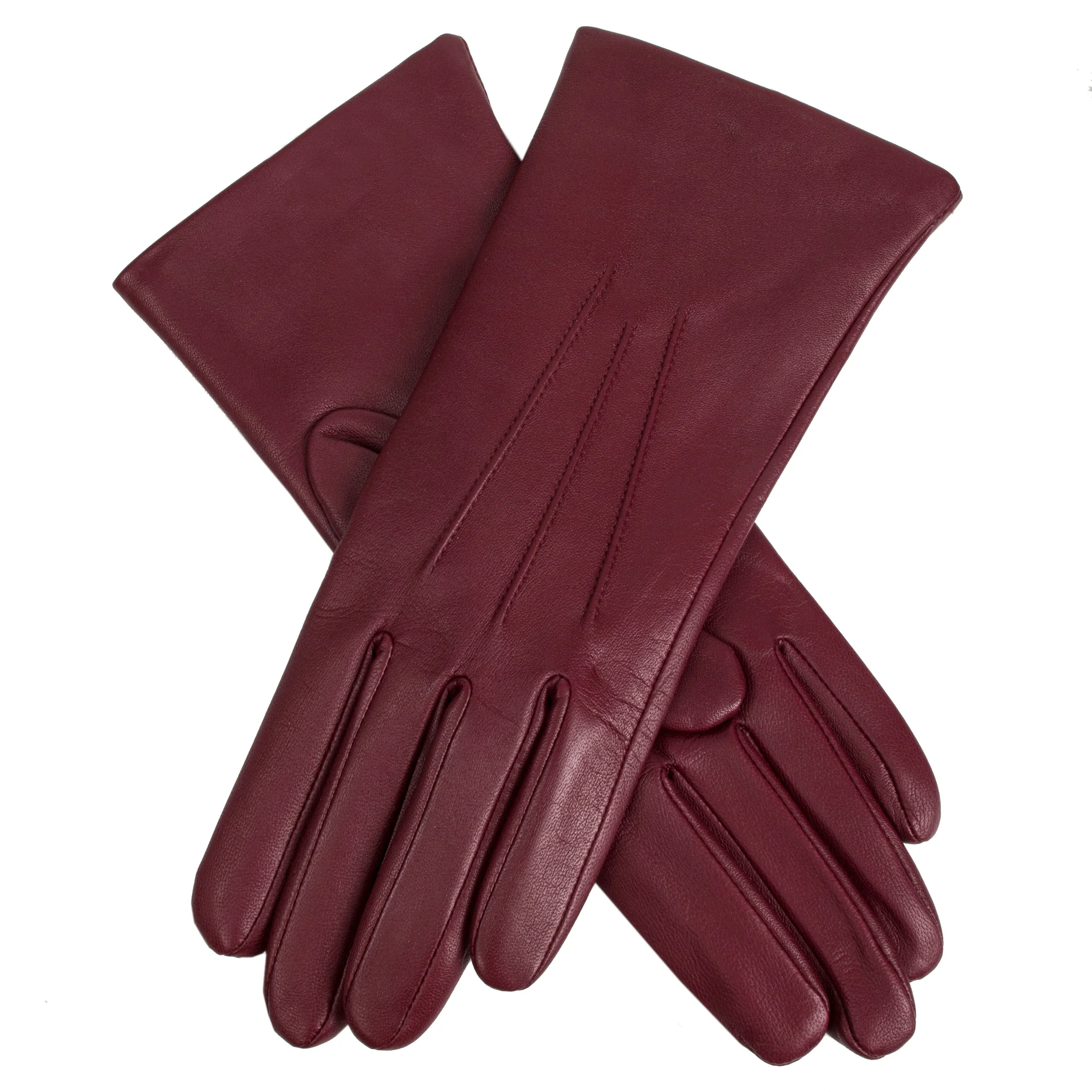 Women's Three-Point Cashmere-Lined Leather Gloves - Image 54