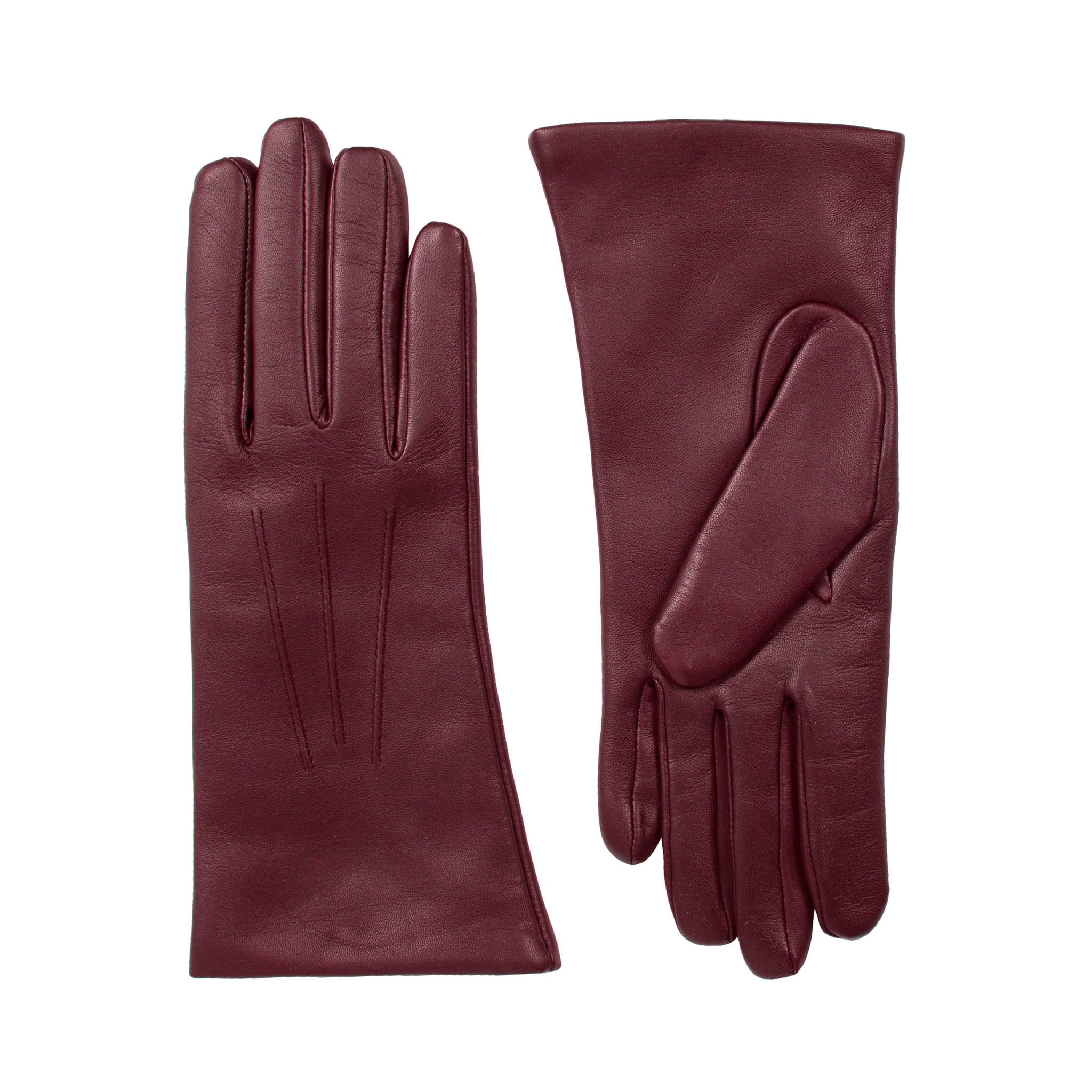 Women's Three-Point Cashmere-Lined Leather Gloves - Image 57