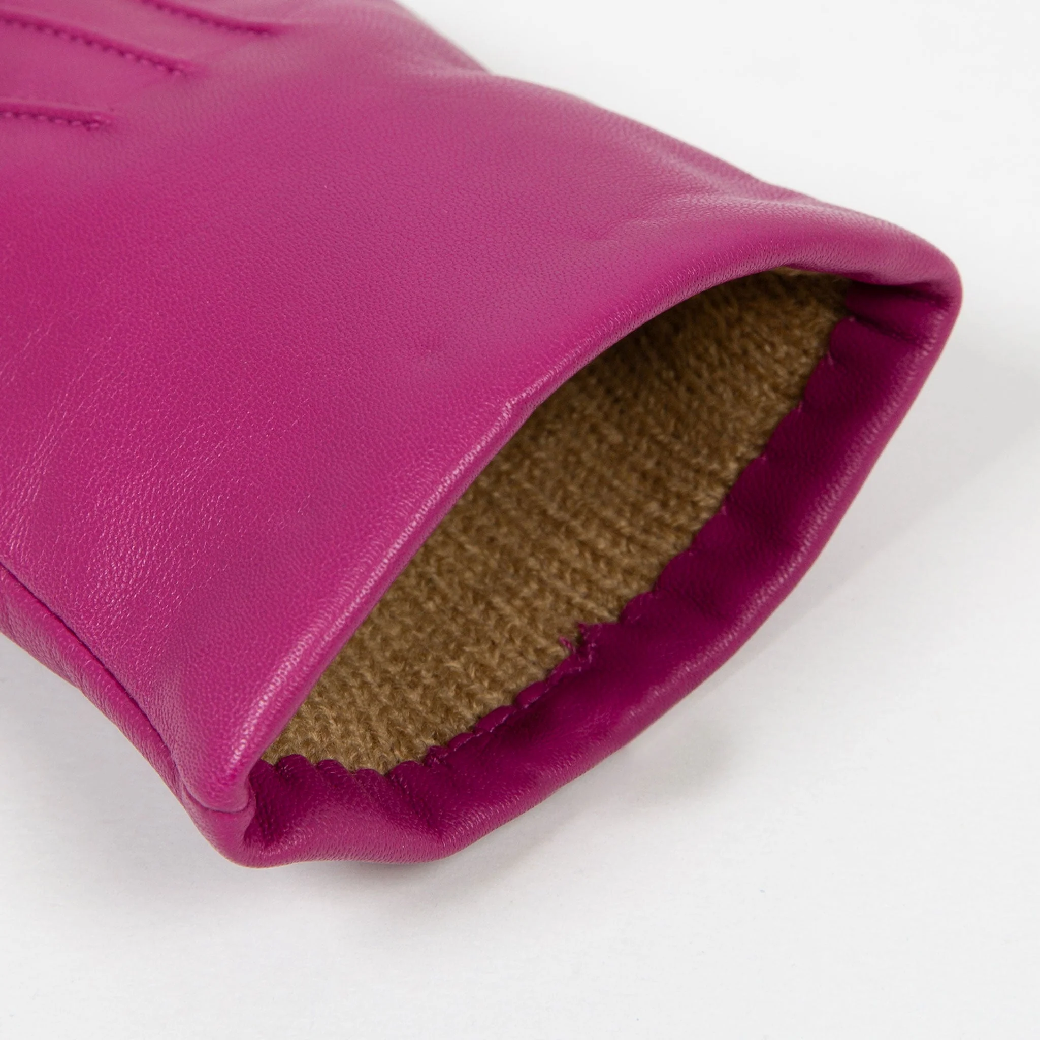 Women's Three-Point Lined Leather Gloves - Image 24