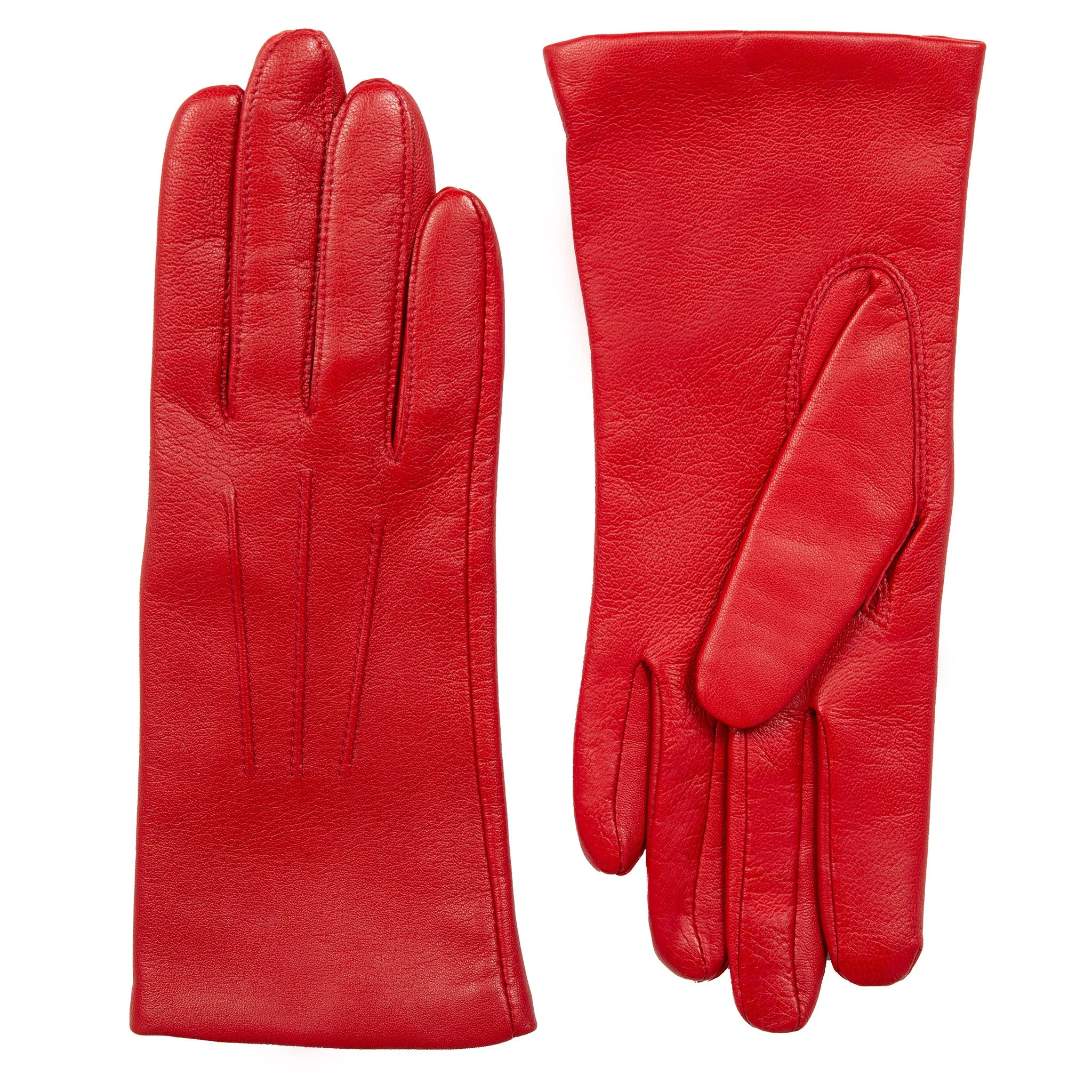 Women's Three-Point Lined Leather Gloves - Image 4