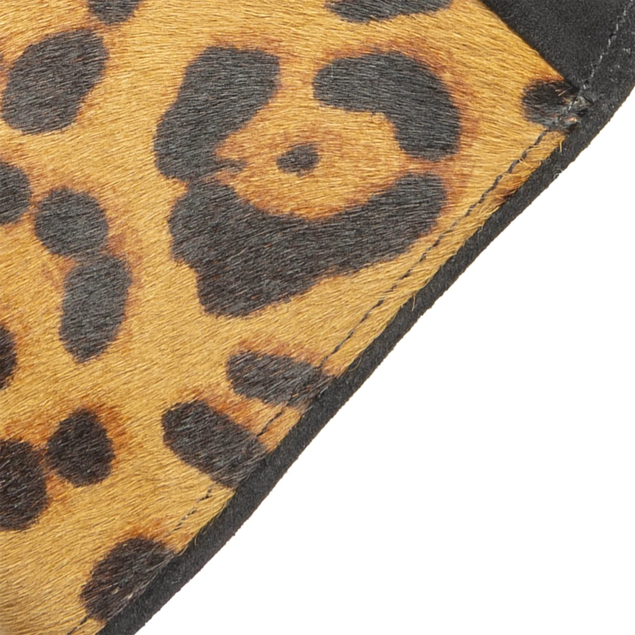 Women's Fingerless Faux Fur-Lined Suede and Ponyskin Leopard Print Mittens with Faux Fur Trim - Image 12