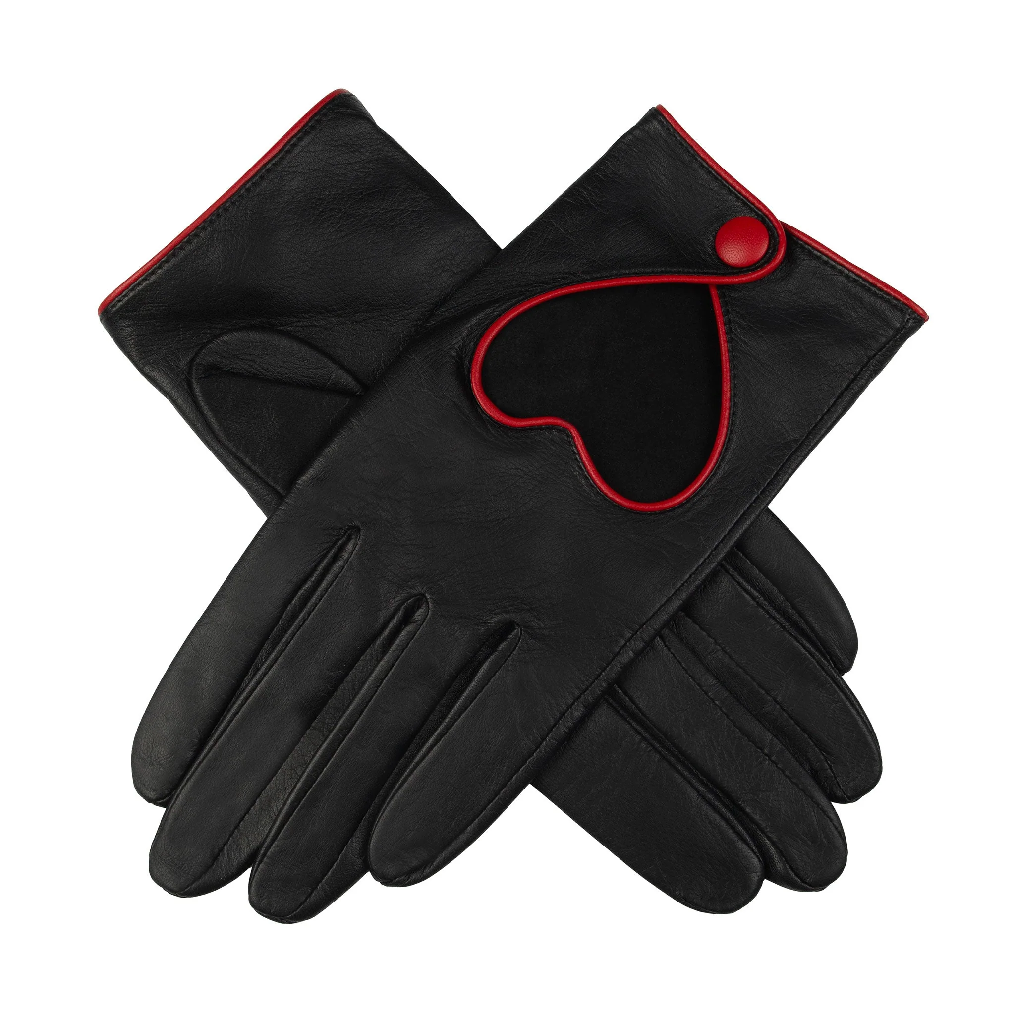 Women's Leather Driving Gloves with Heart Cut-out - Image 12