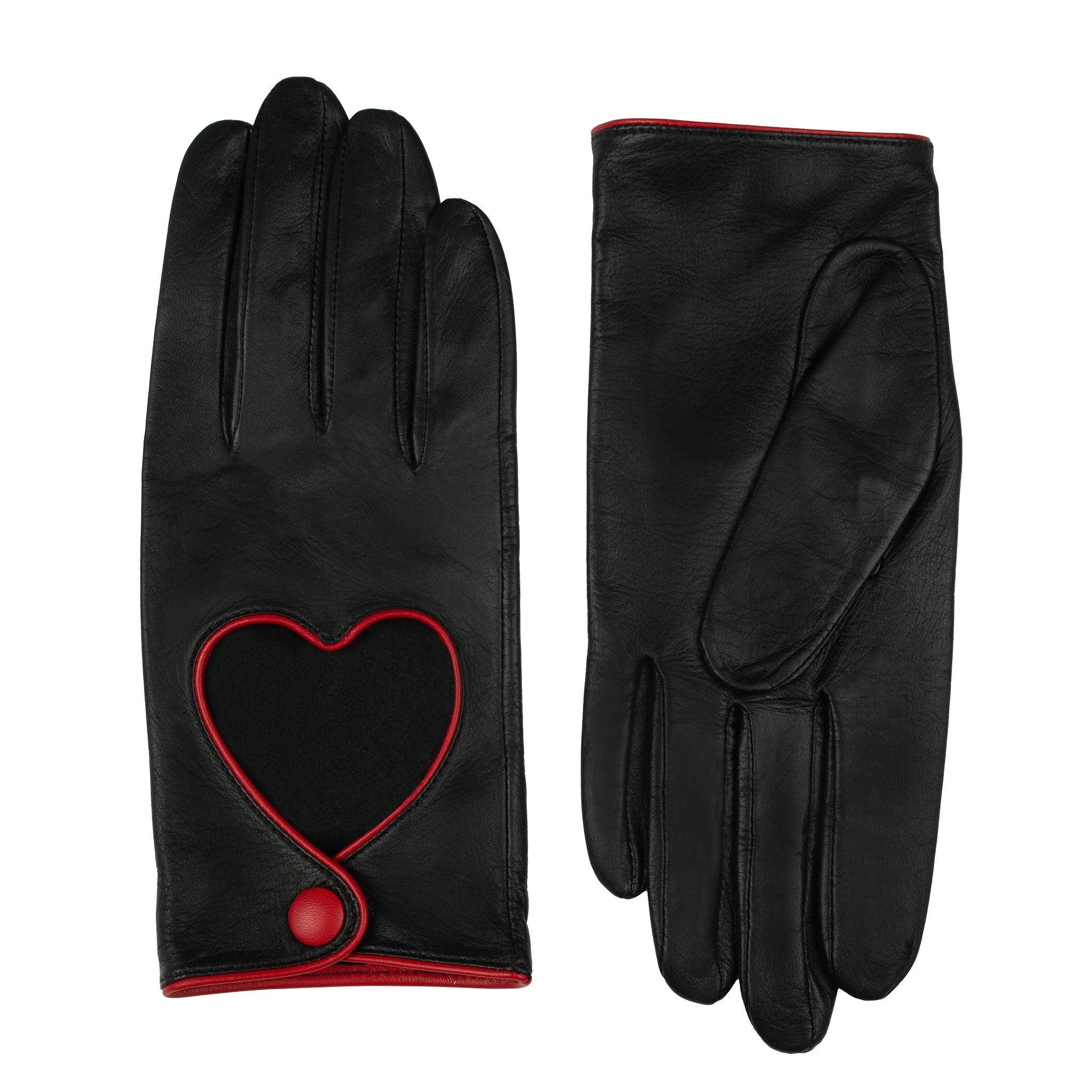 Women's Leather Driving Gloves with Heart Cut-out - Image 13