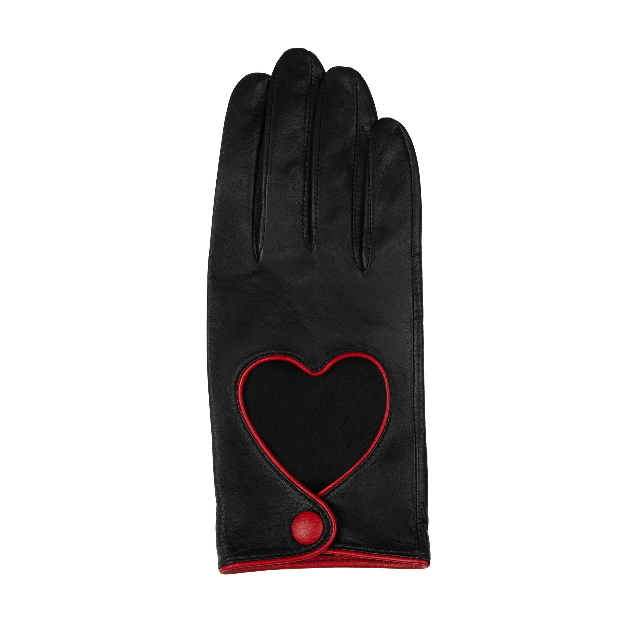 Women's Leather Driving Gloves with Heart Cut-out - Image 14