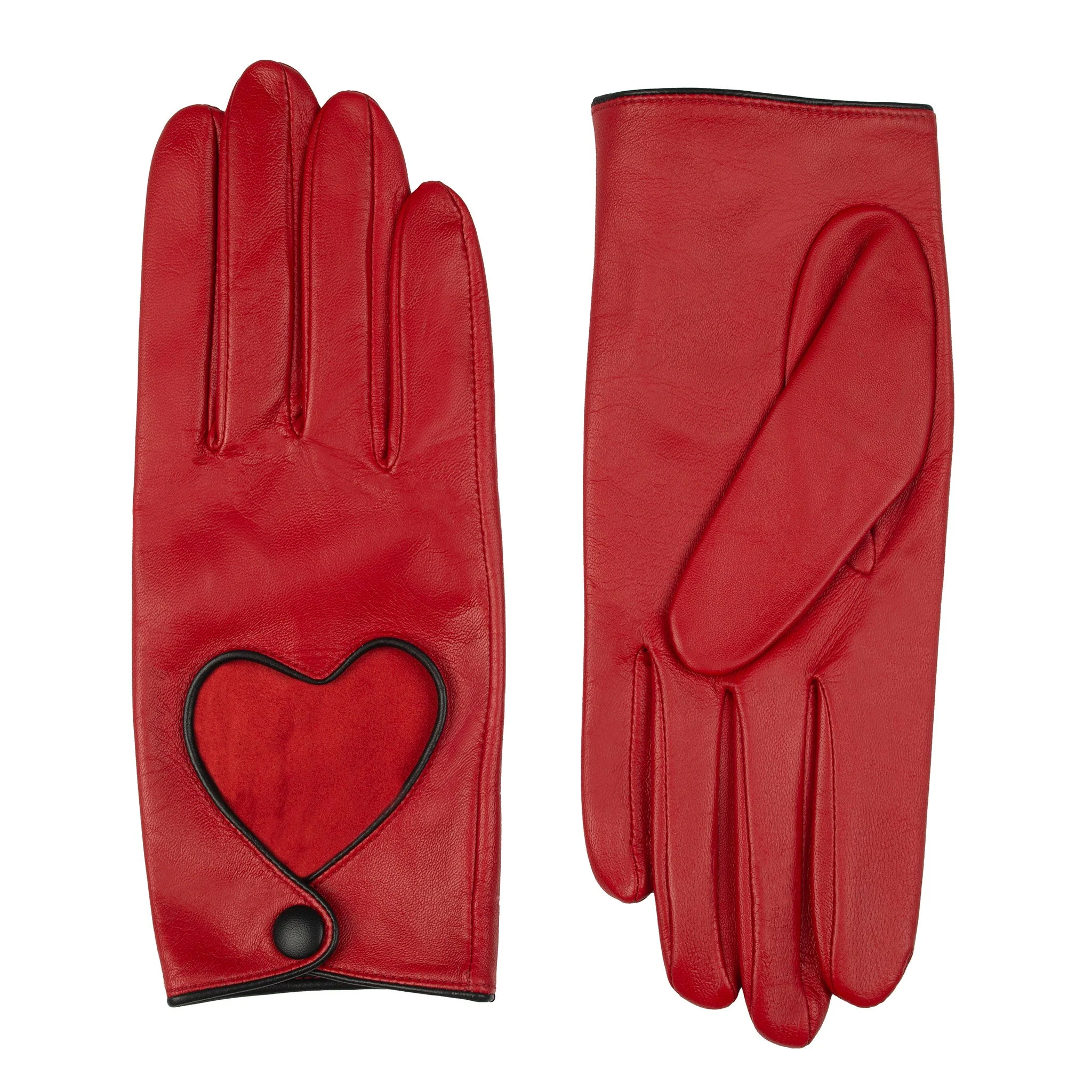 Women's Leather Driving Gloves with Heart Cut-out - Image 4