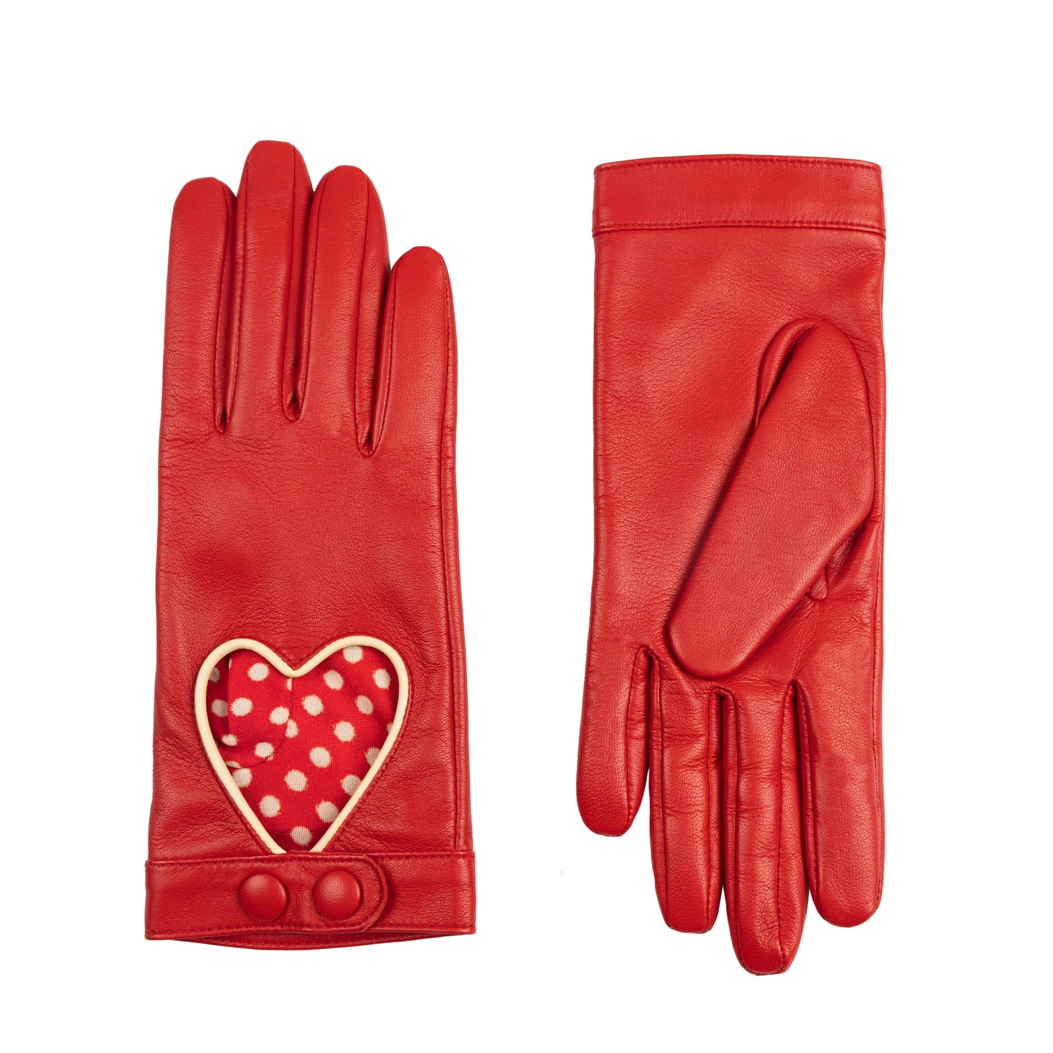 Women's Silk-Lined Leather Driving Gloves with Heart Cut-Out - Image 13