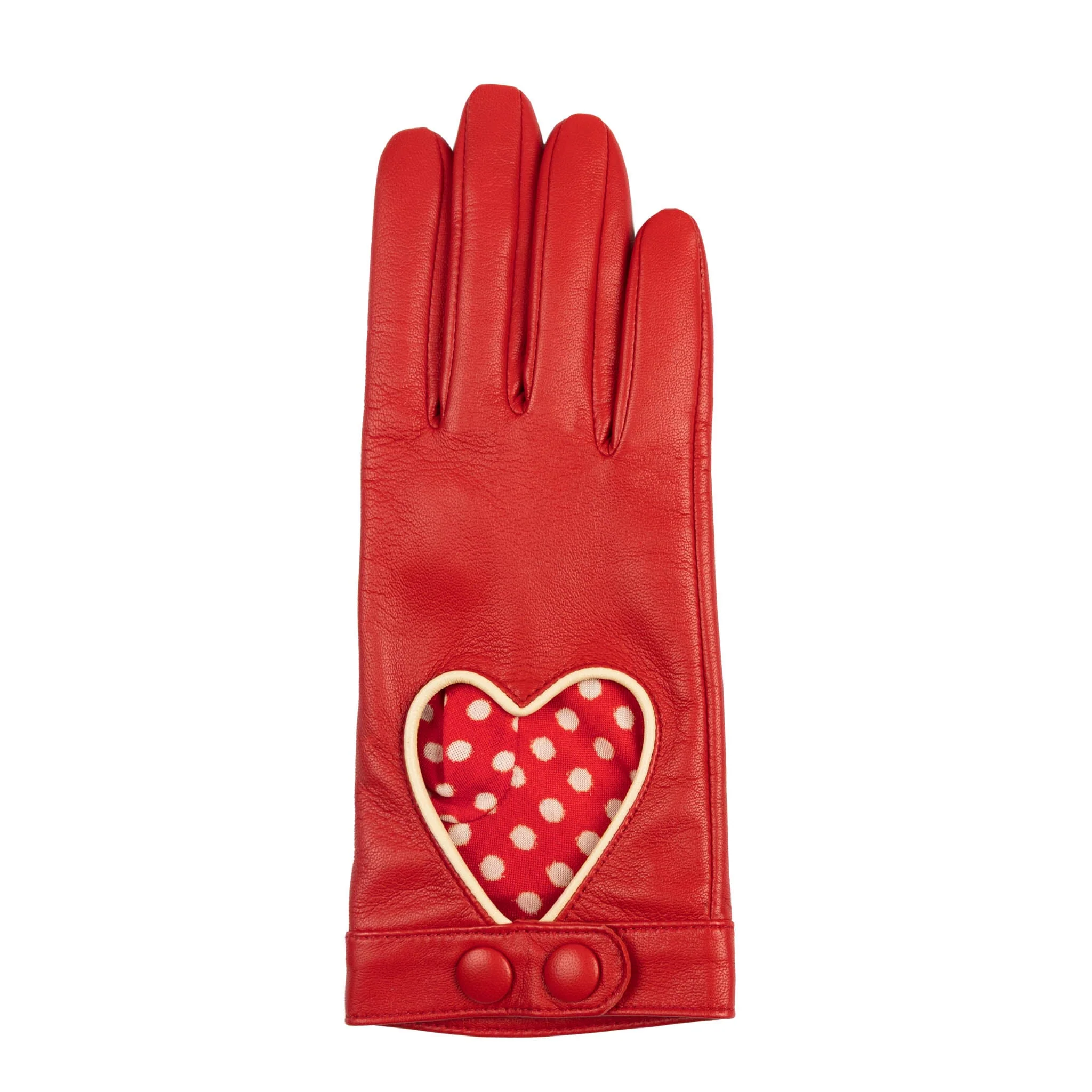 Women's Silk-Lined Leather Driving Gloves with Heart Cut-Out - Image 14