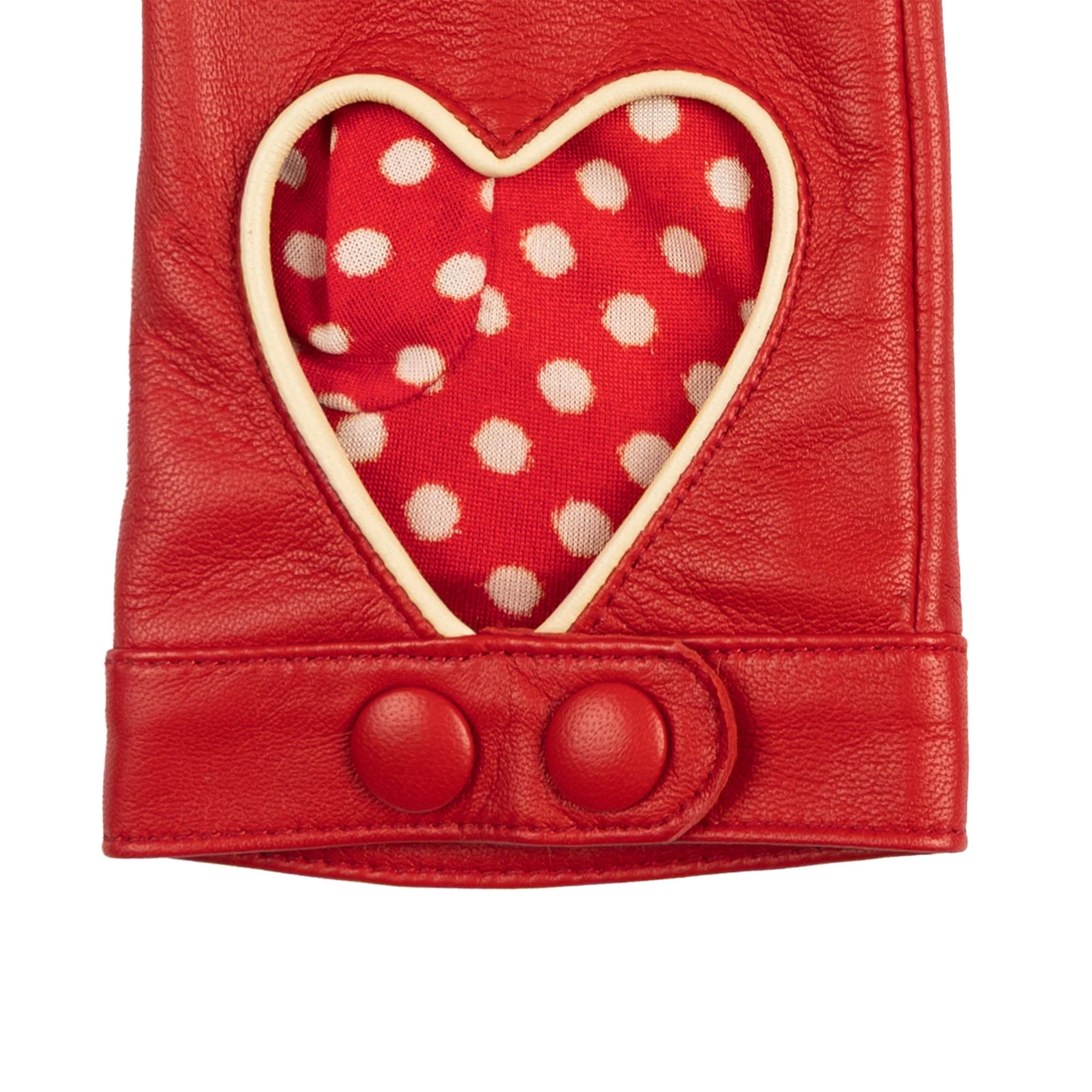 Women's Silk-Lined Leather Driving Gloves with Heart Cut-Out - Image 15