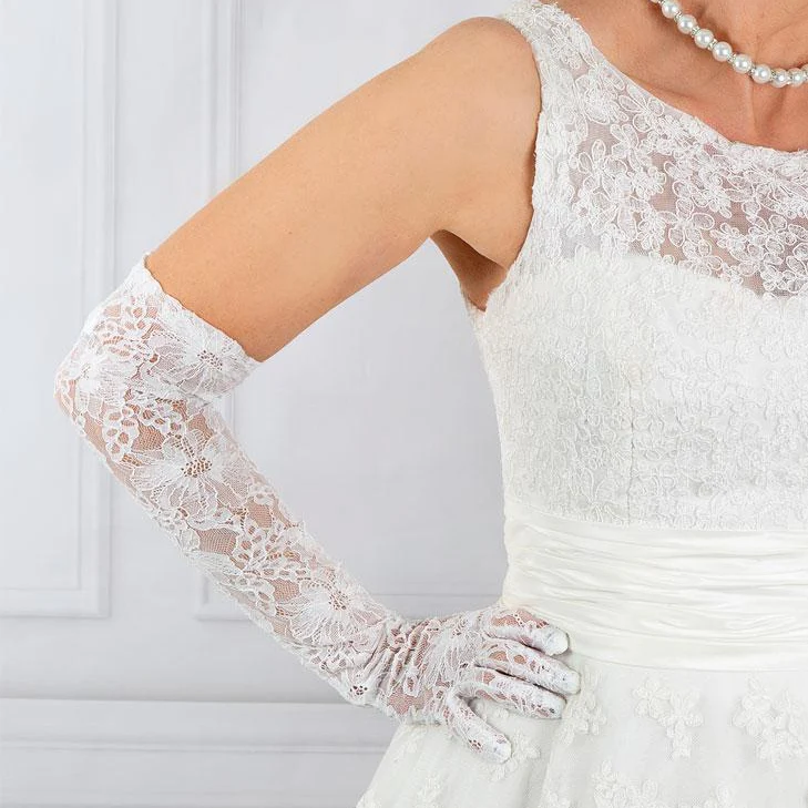 Women's Long Opera Lace Gloves - Image 3