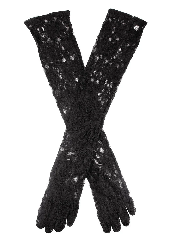 Women's Long Opera Lace Gloves - Image 4