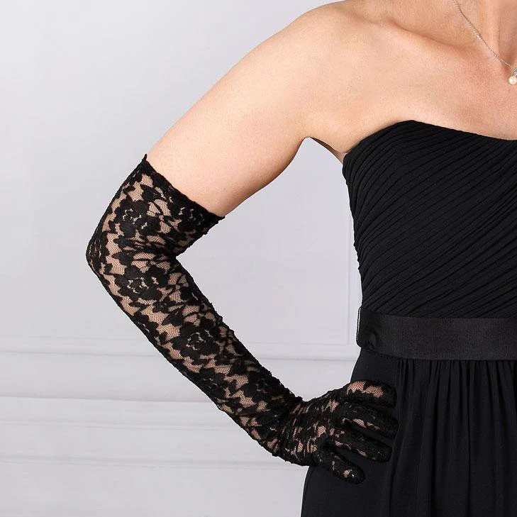 Women's Long Opera Lace Gloves - Image 5