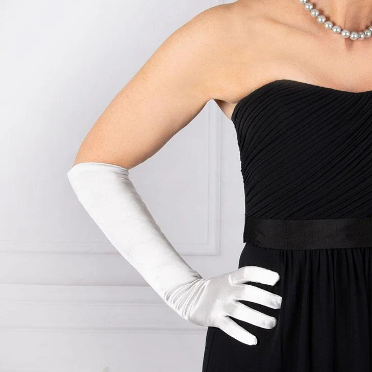 Women's Long Above-Elbow Satin Gloves - Image 3