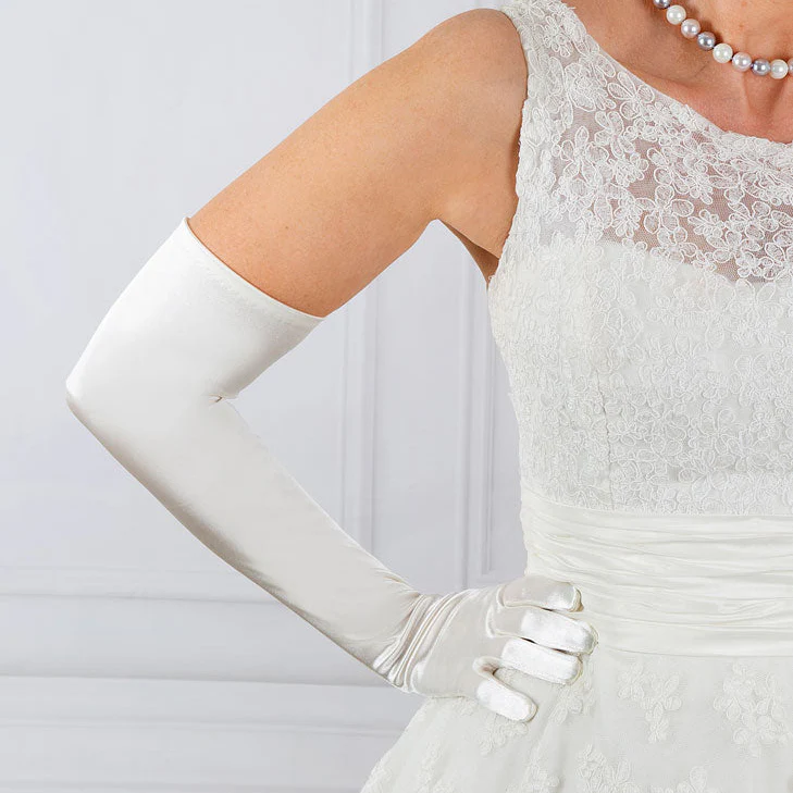 Women's Long Opera Satin Gloves - Image 16