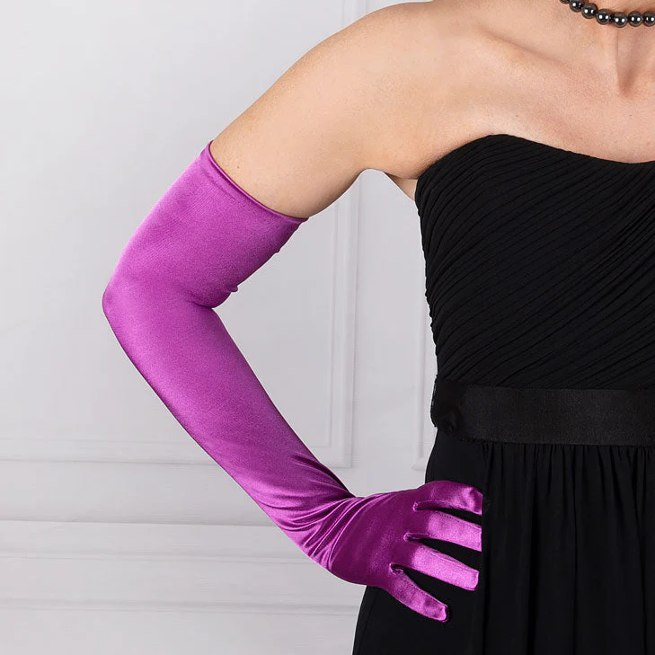 Women's Long Opera Satin Gloves - Image 165