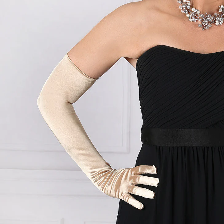 Women's Long Opera Satin Gloves - Image 176
