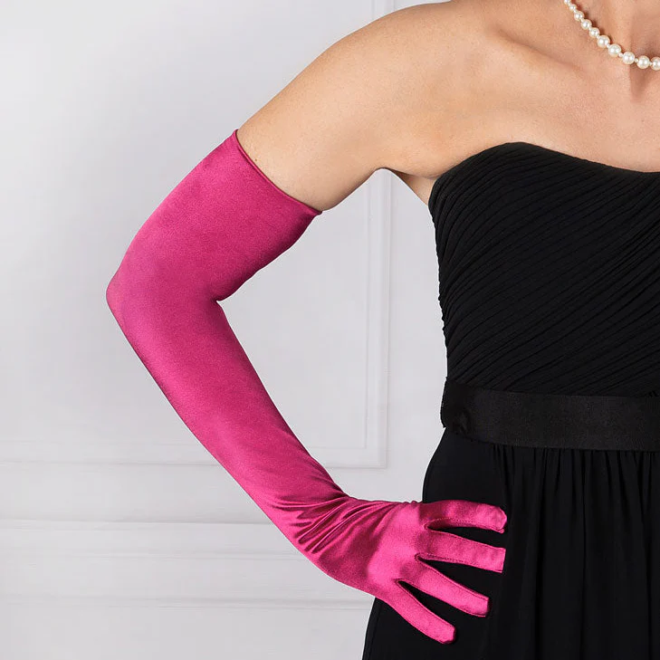 Women's Long Opera Satin Gloves - Image 28