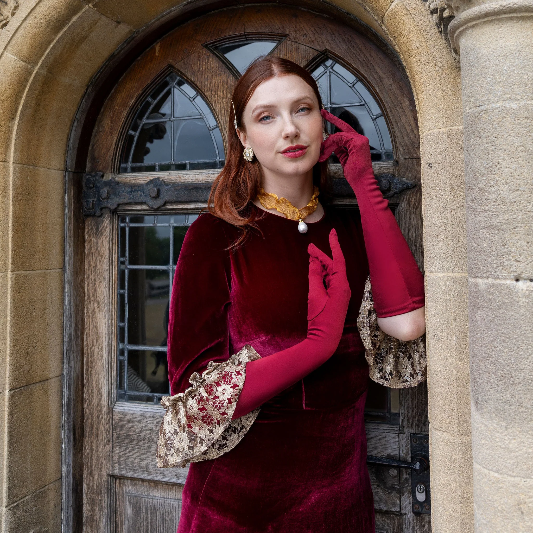 Women's Long Opera Satin Gloves - Image 75