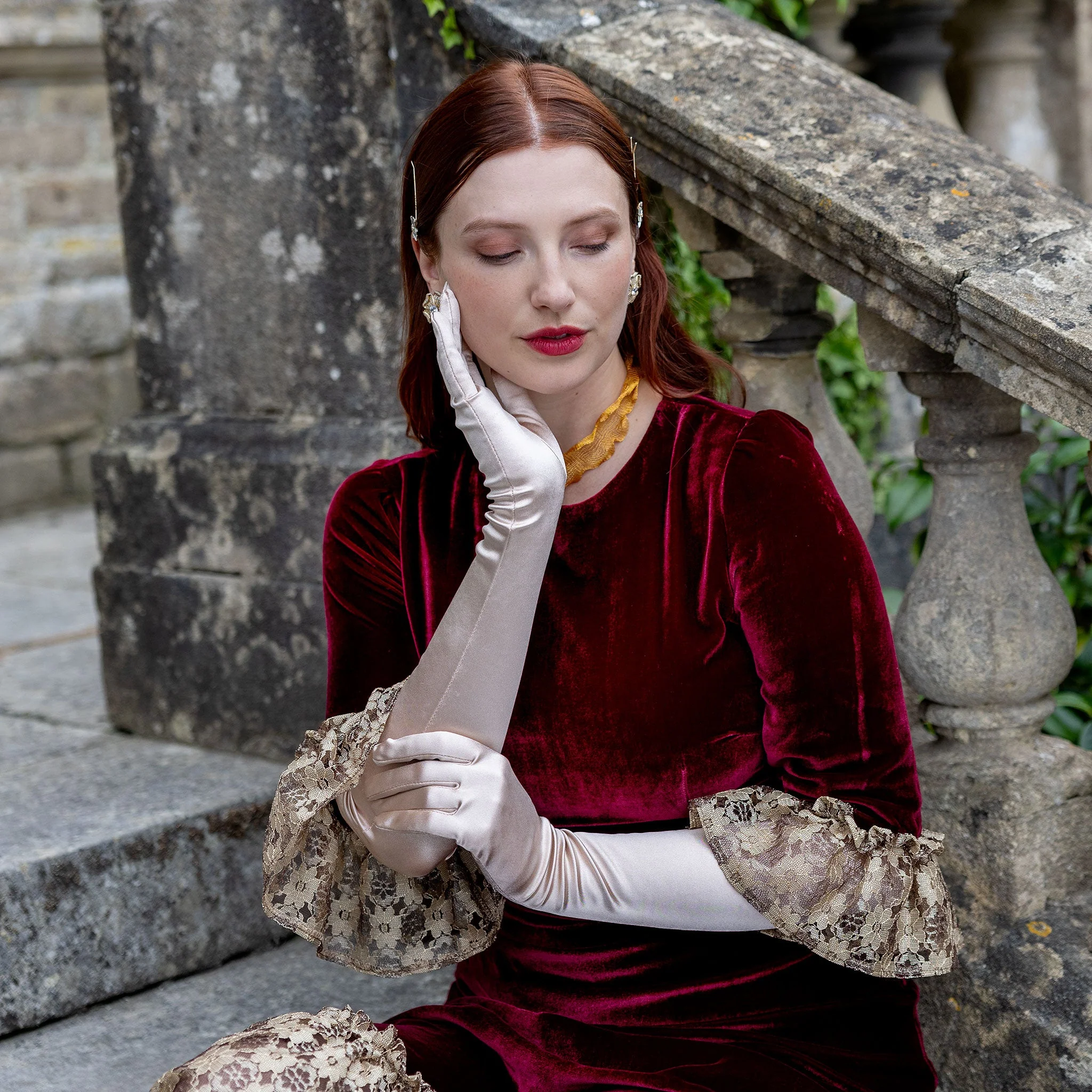 Women's Long Opera Satin Gloves - Image 87