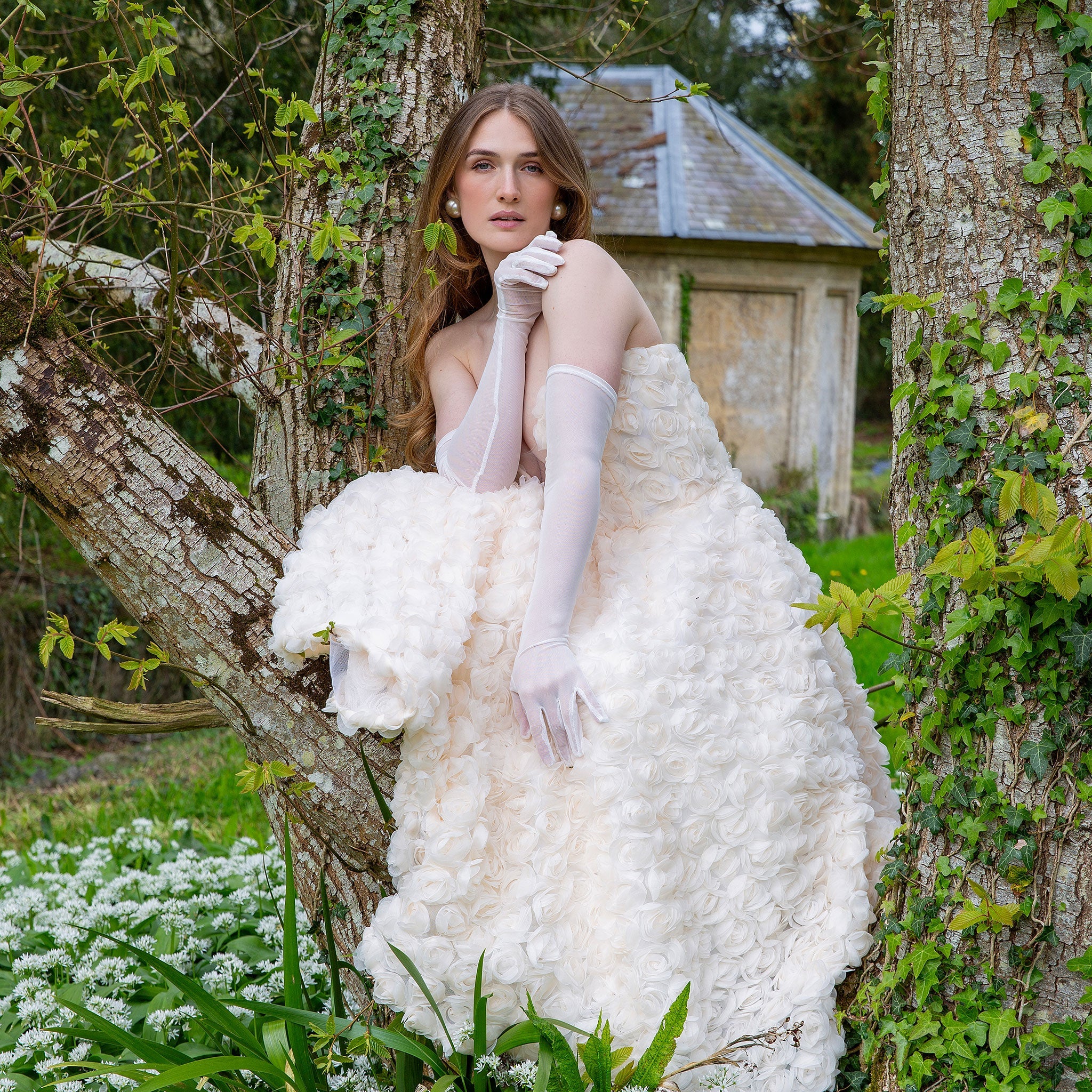 Women's Long Above-Elbow Tulle Gloves - Image 3
