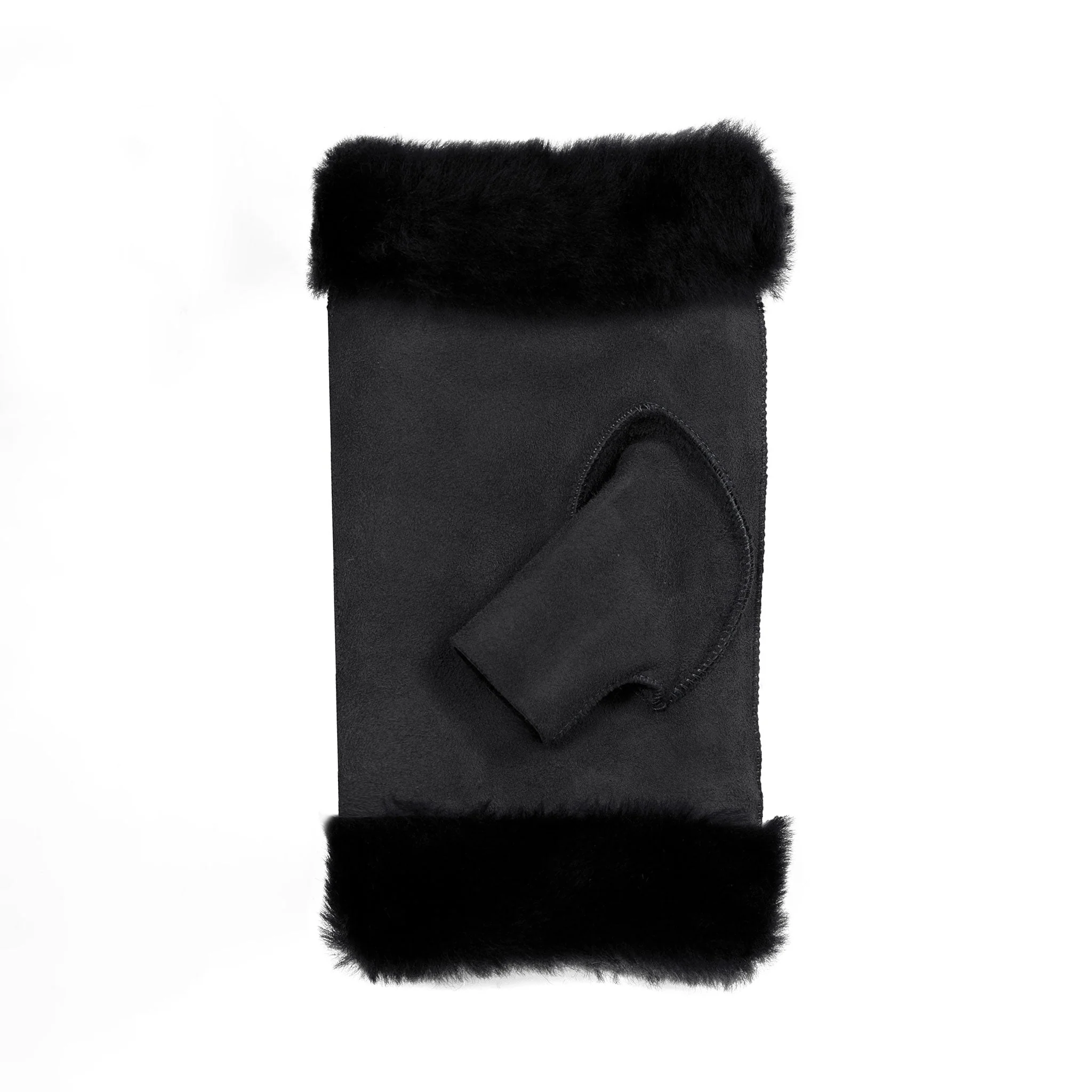 Women's Fingerless Sheepskin Mittens - Image 15