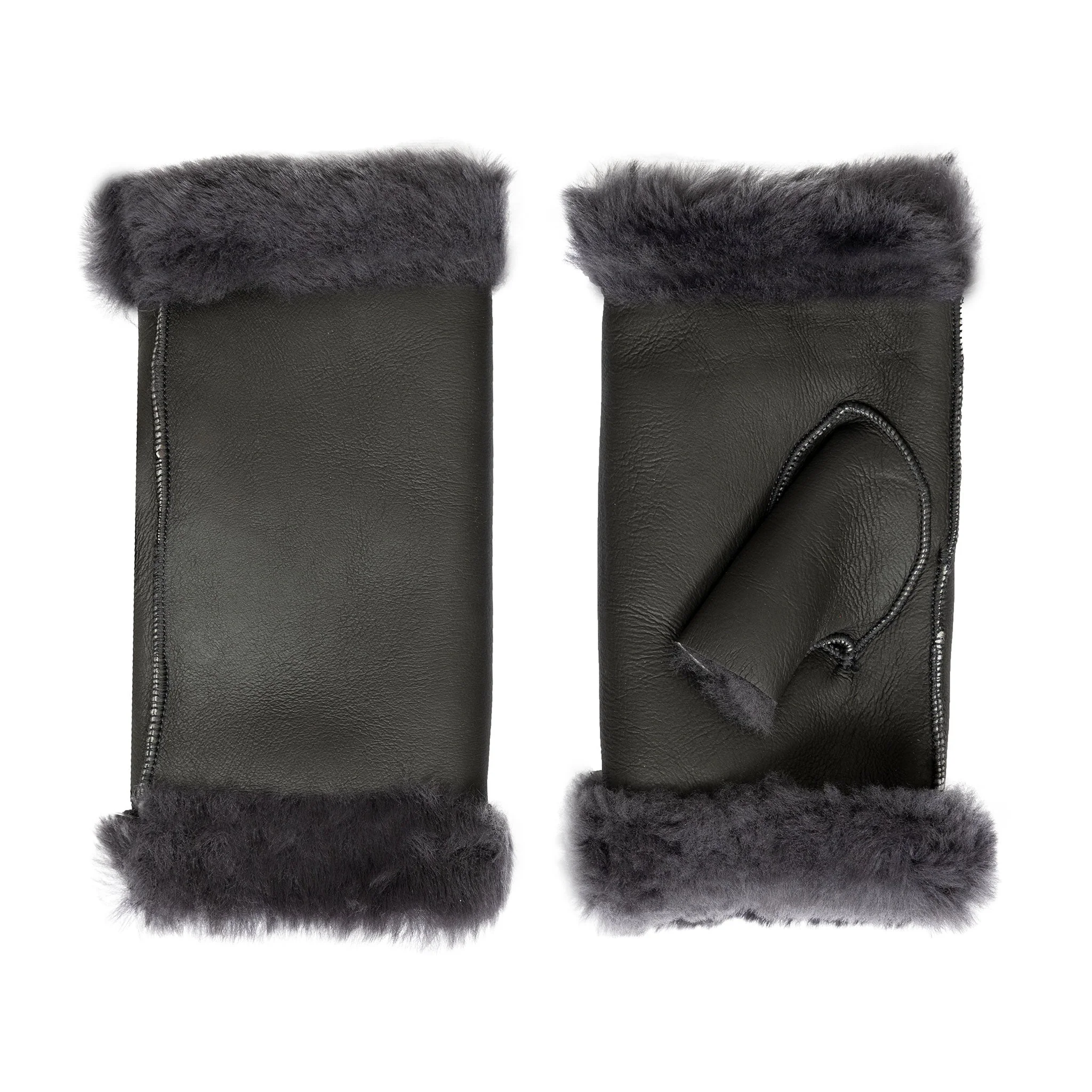 Women's Fingerless Sheepskin Mittens - Image 22