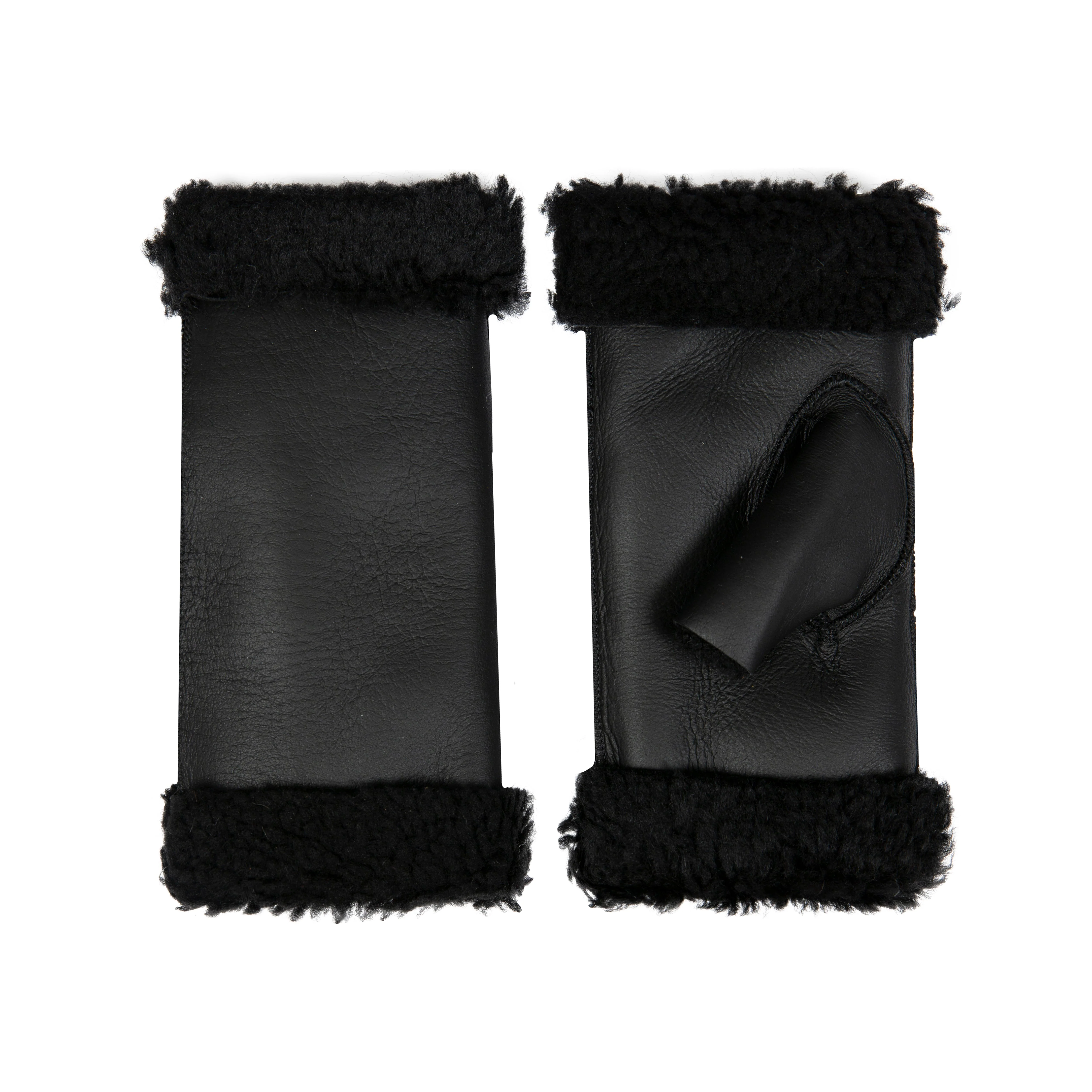 Women's Fingerless Sheepskin Mittens - Image 31