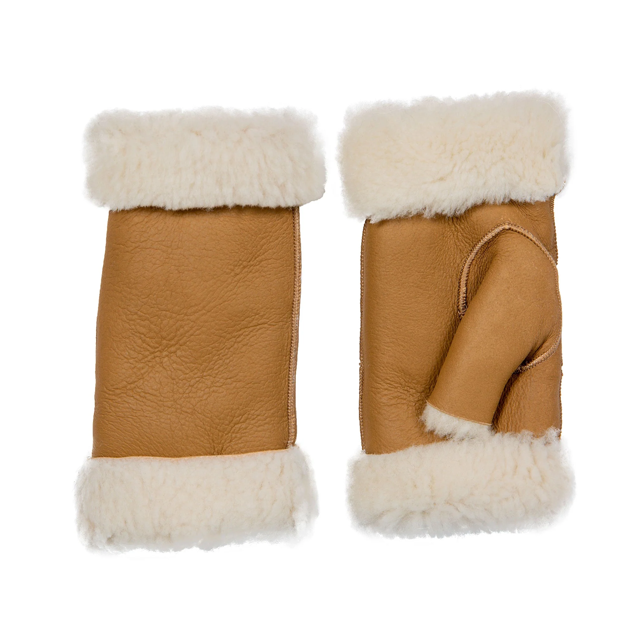 Women's Fingerless Sheepskin Mittens - Image 52