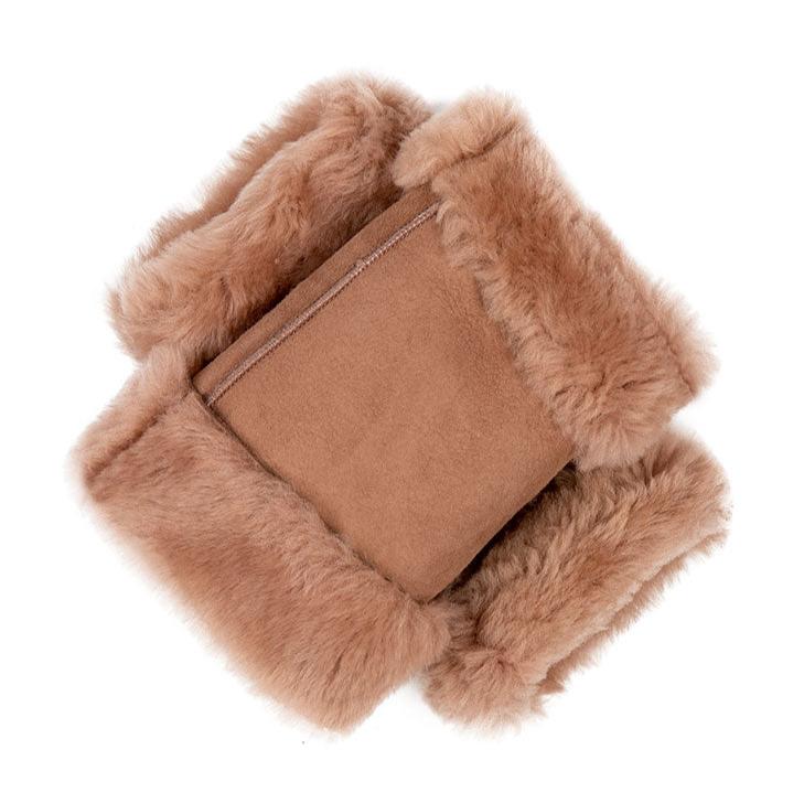 Women's Fingerless Sheepskin Mittens - Image 67