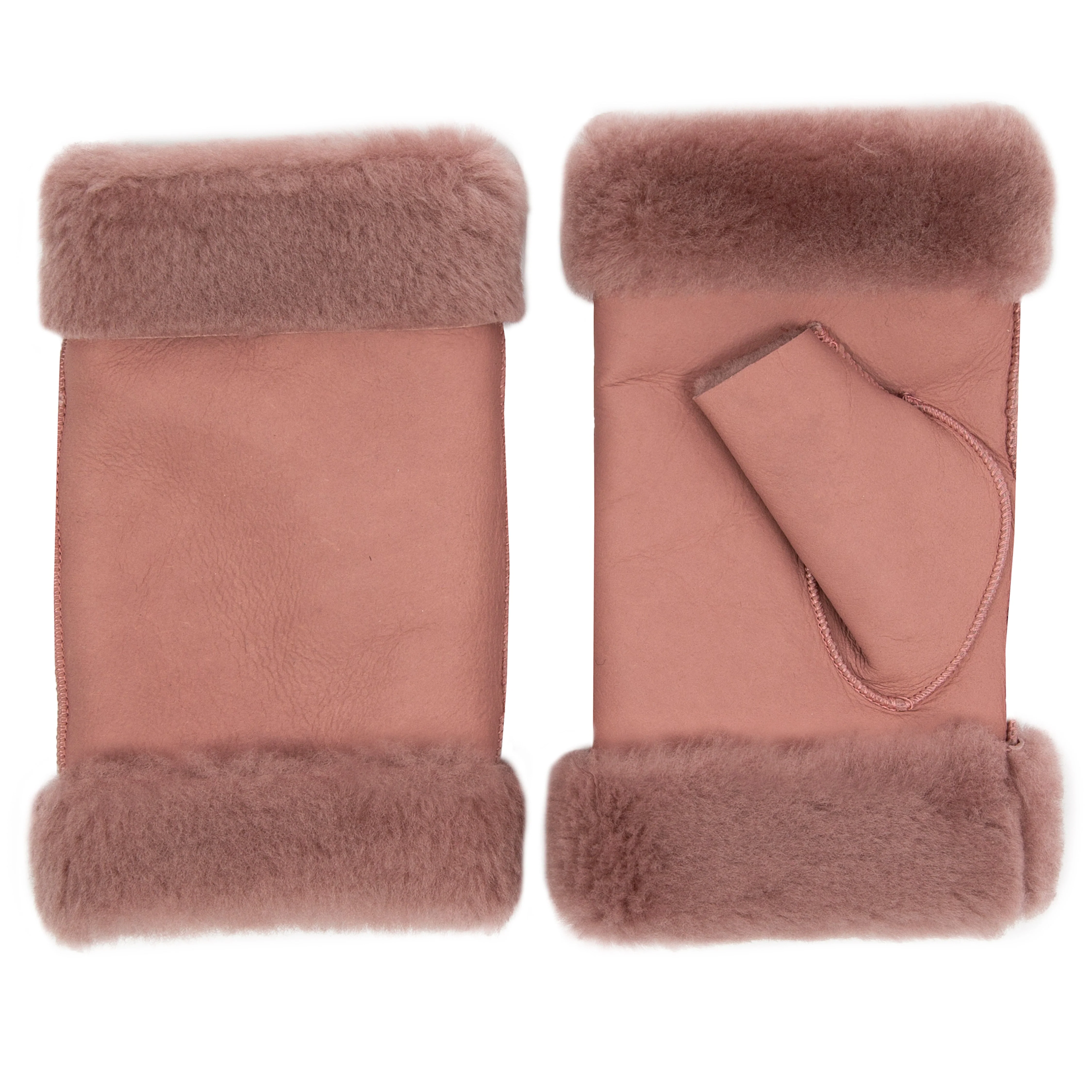 Women's Fingerless Sheepskin Mittens - Image 72