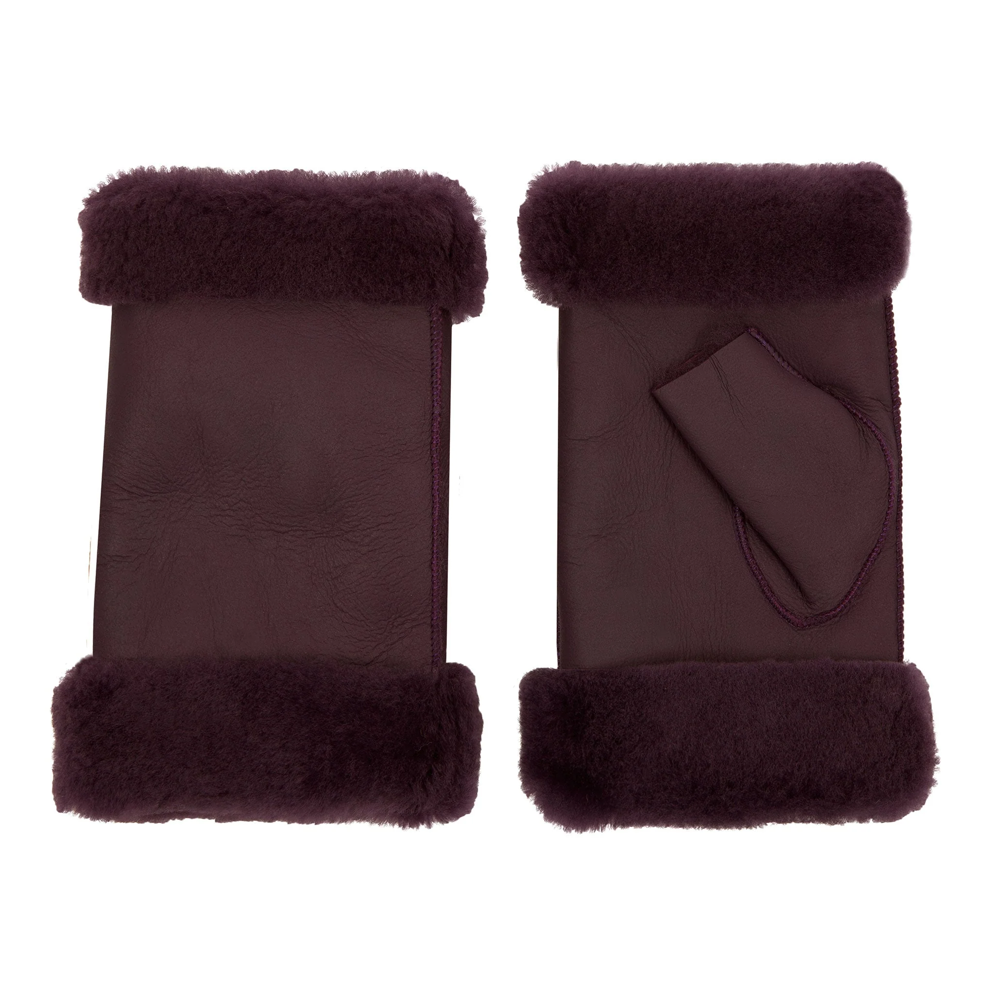 Women's Fingerless Sheepskin Mittens - Image 83