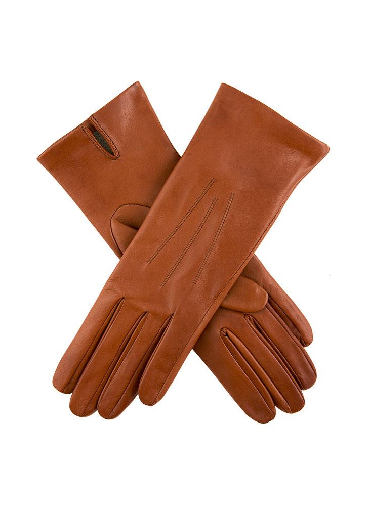 Women's Three-Point Silk-Lined Leather Gloves - Image 11