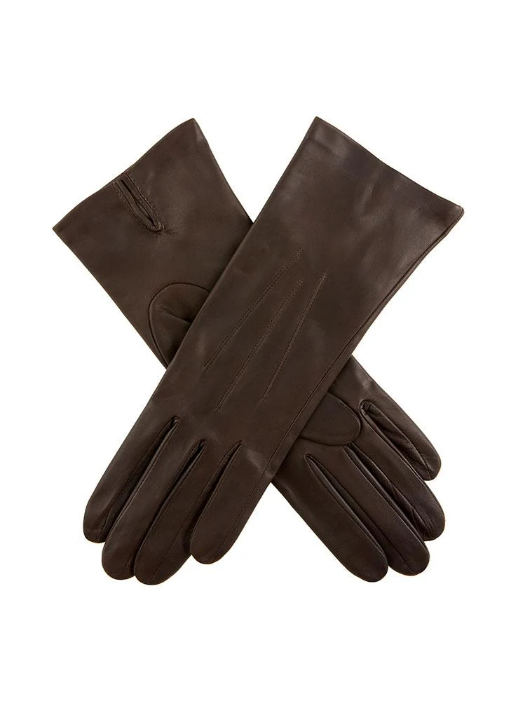 Women's Three-Point Silk-Lined Leather Gloves - Image 12