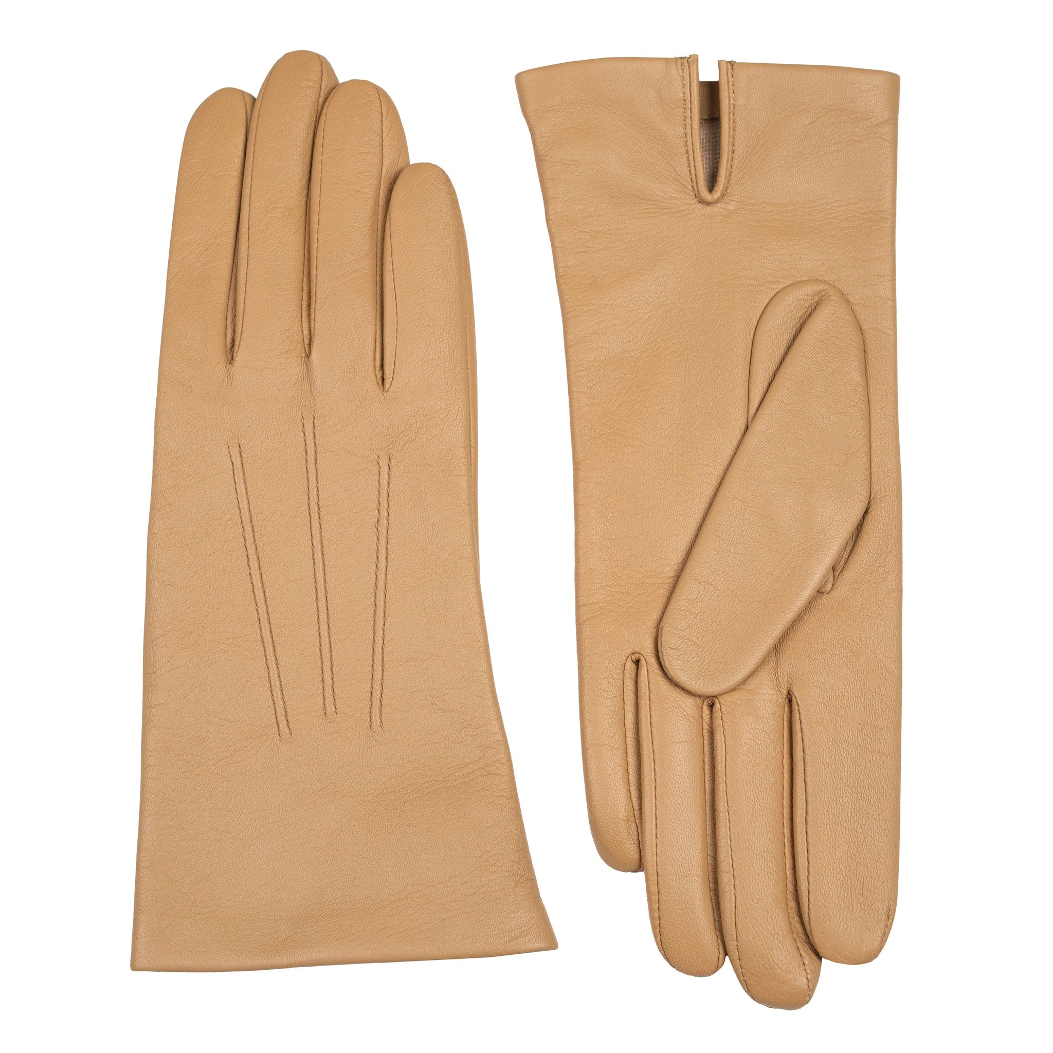 Women's Three-Point Silk-Lined Leather Gloves - Image 17