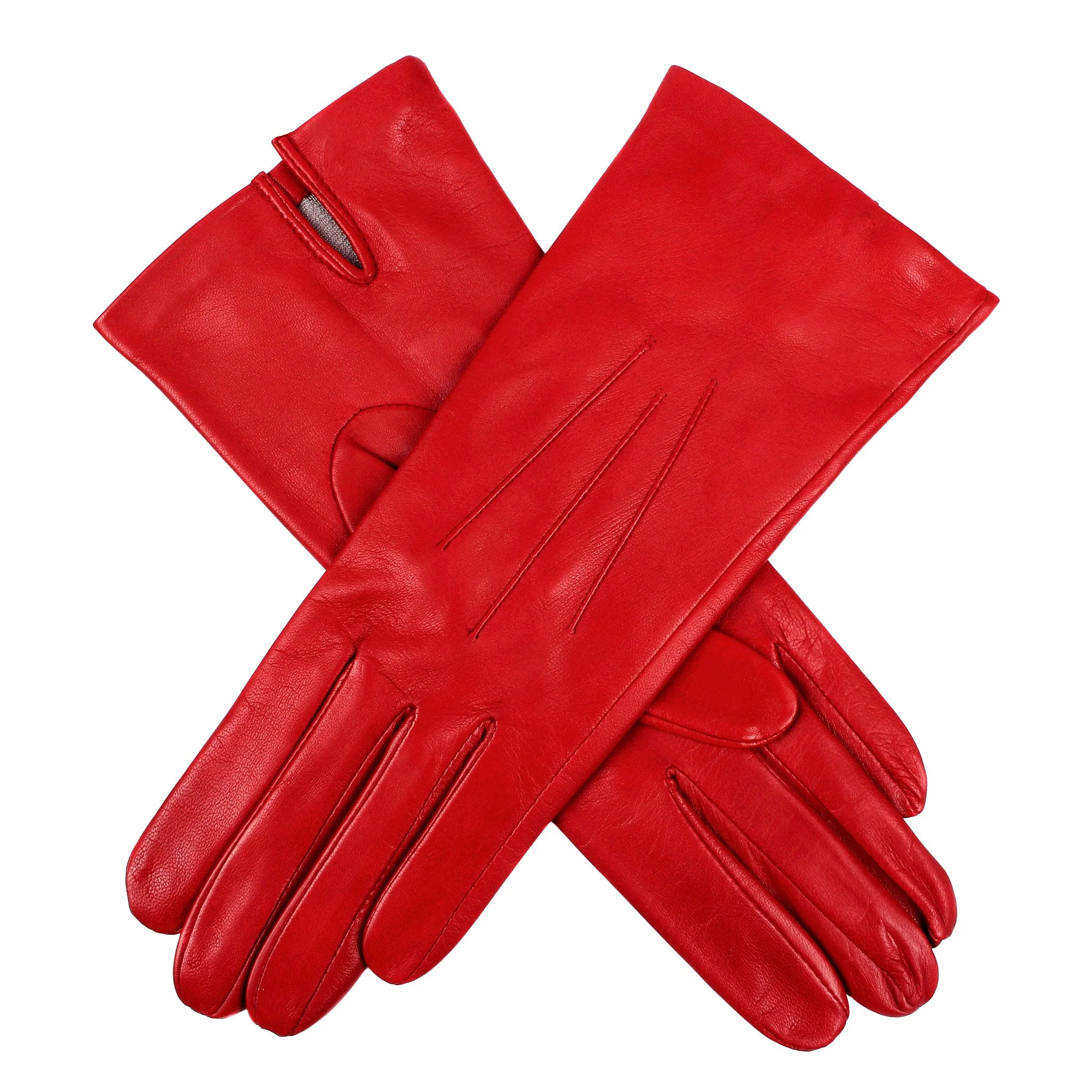 Women's Three-Point Silk-Lined Leather Gloves - Image 3