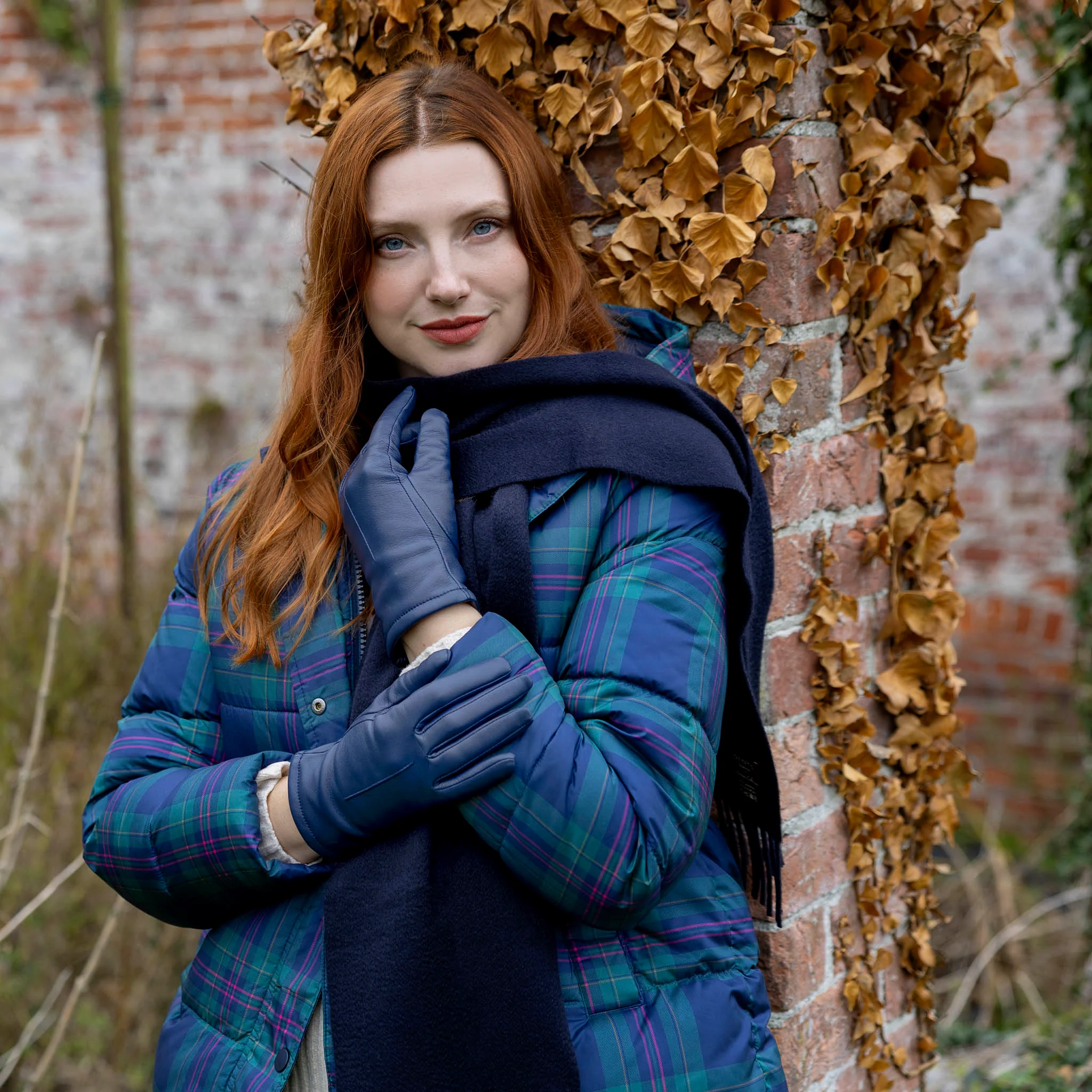Women's Single-Point Lined Leather Gloves - Image 91