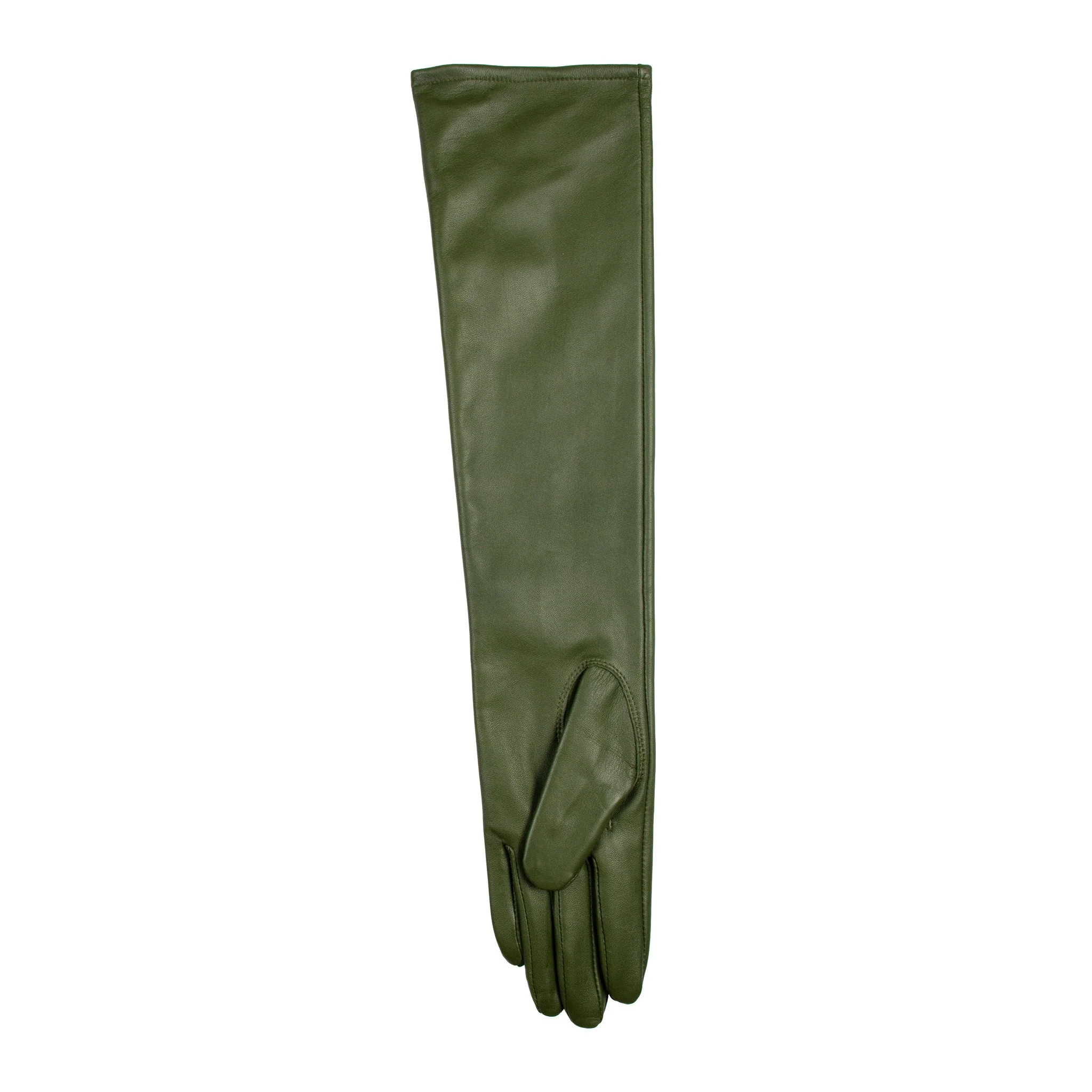 Women's Single-Point Long Above-Elbow Lined Leather Gloves - Image 105