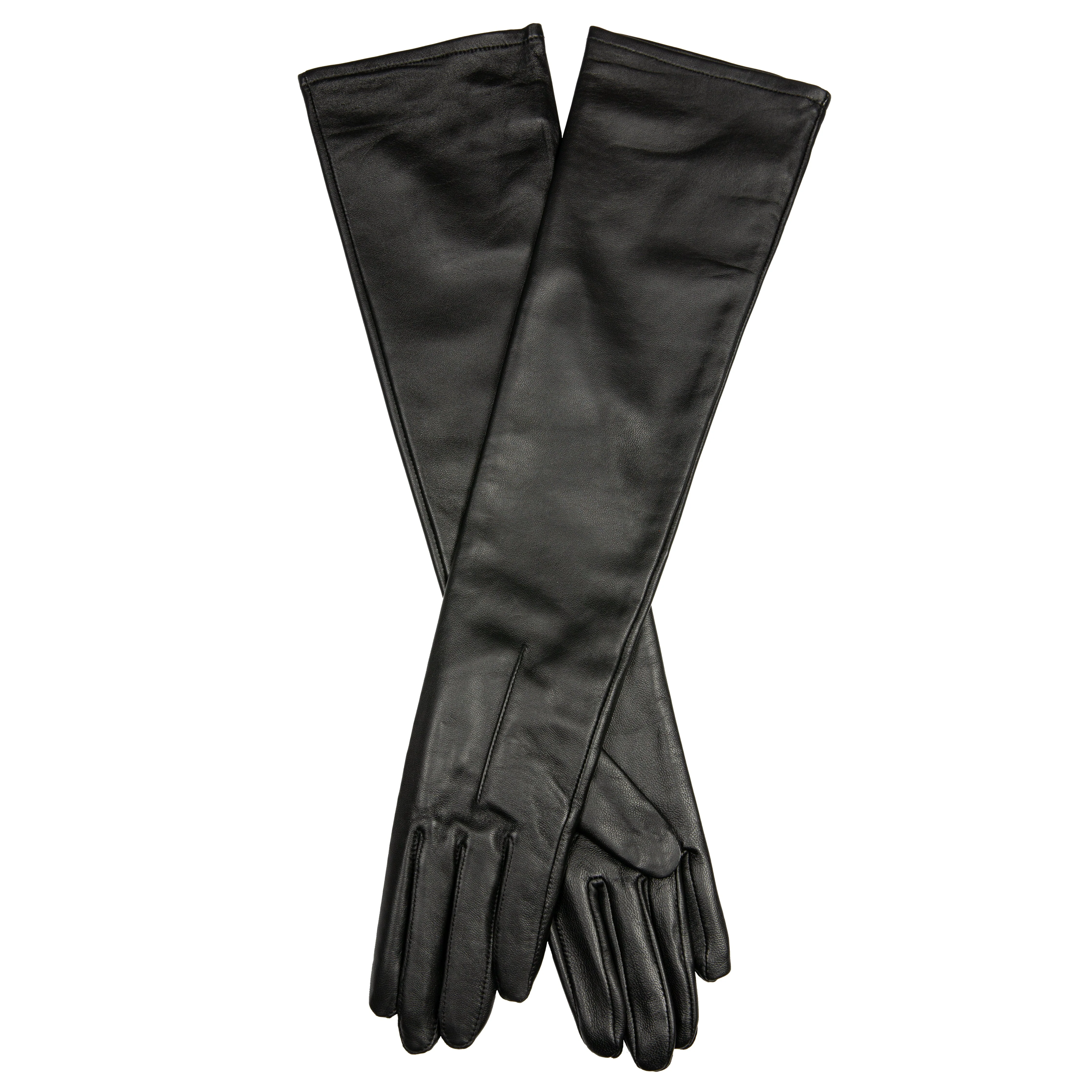 Women's Single-Point Long Above-Elbow Lined Leather Gloves - Image 25
