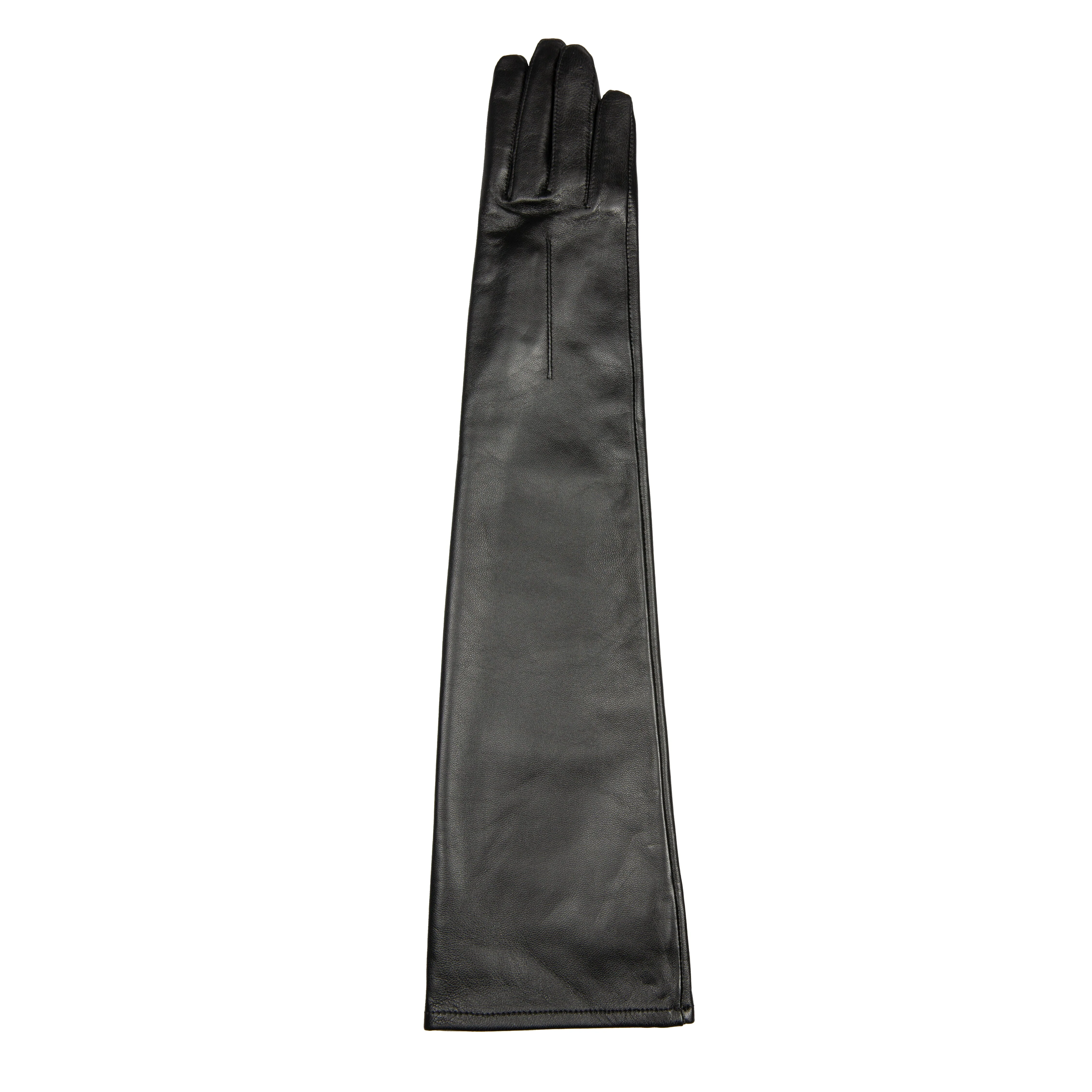 Women's Single-Point Long Above-Elbow Lined Leather Gloves - Image 29