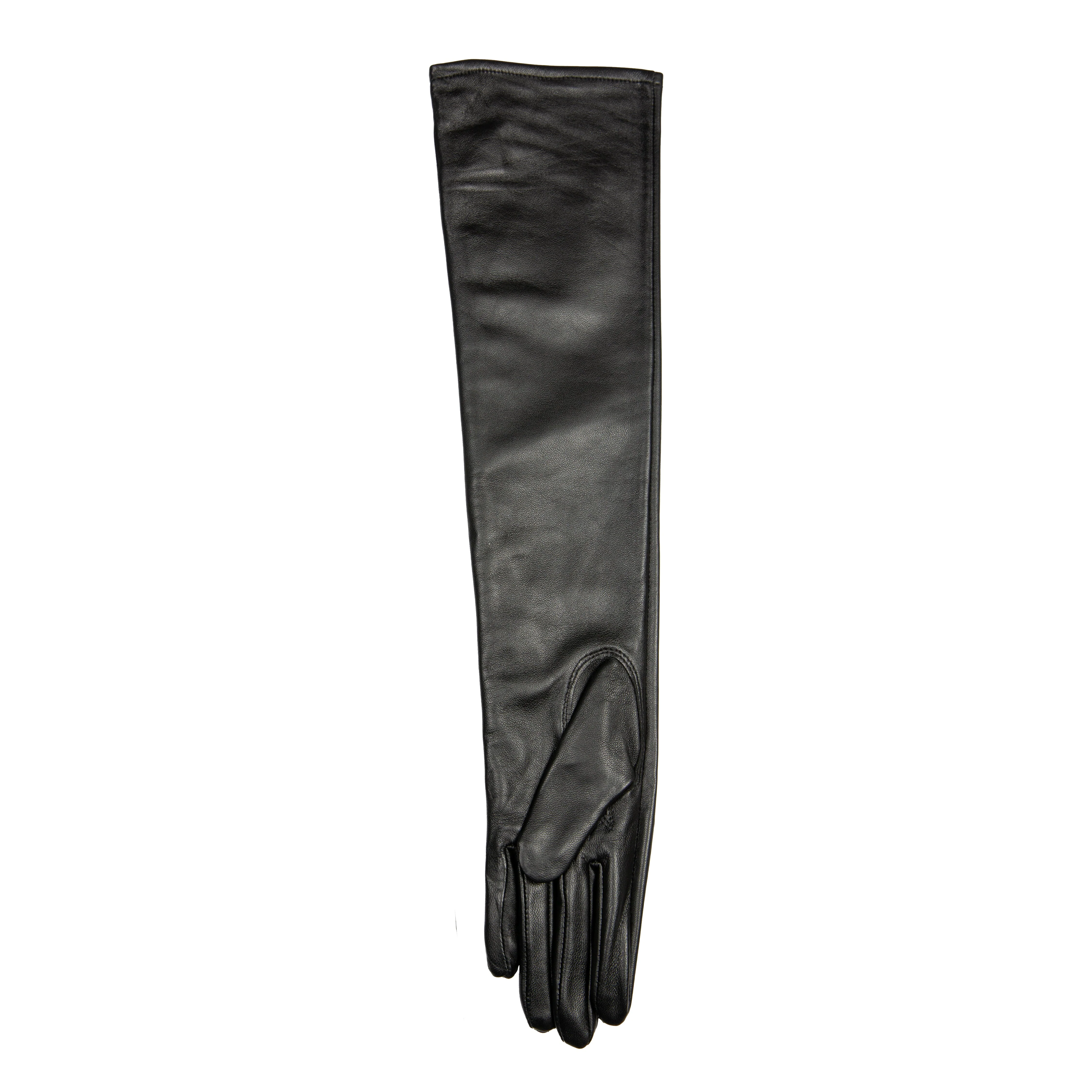 Women's Single-Point Long Above-Elbow Lined Leather Gloves - Image 31