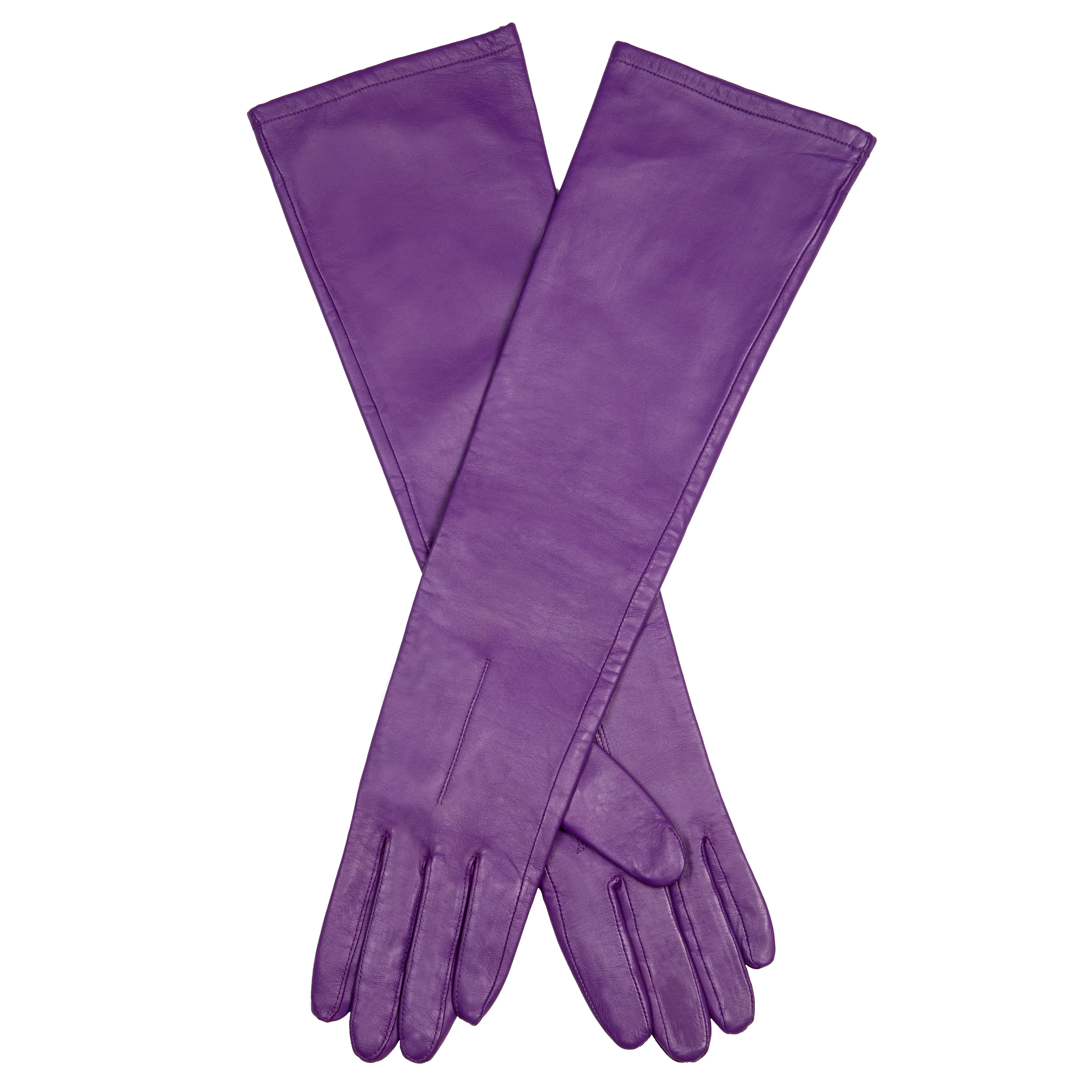 Women's Single-Point Long Above-Elbow Lined Leather Gloves - Image 37