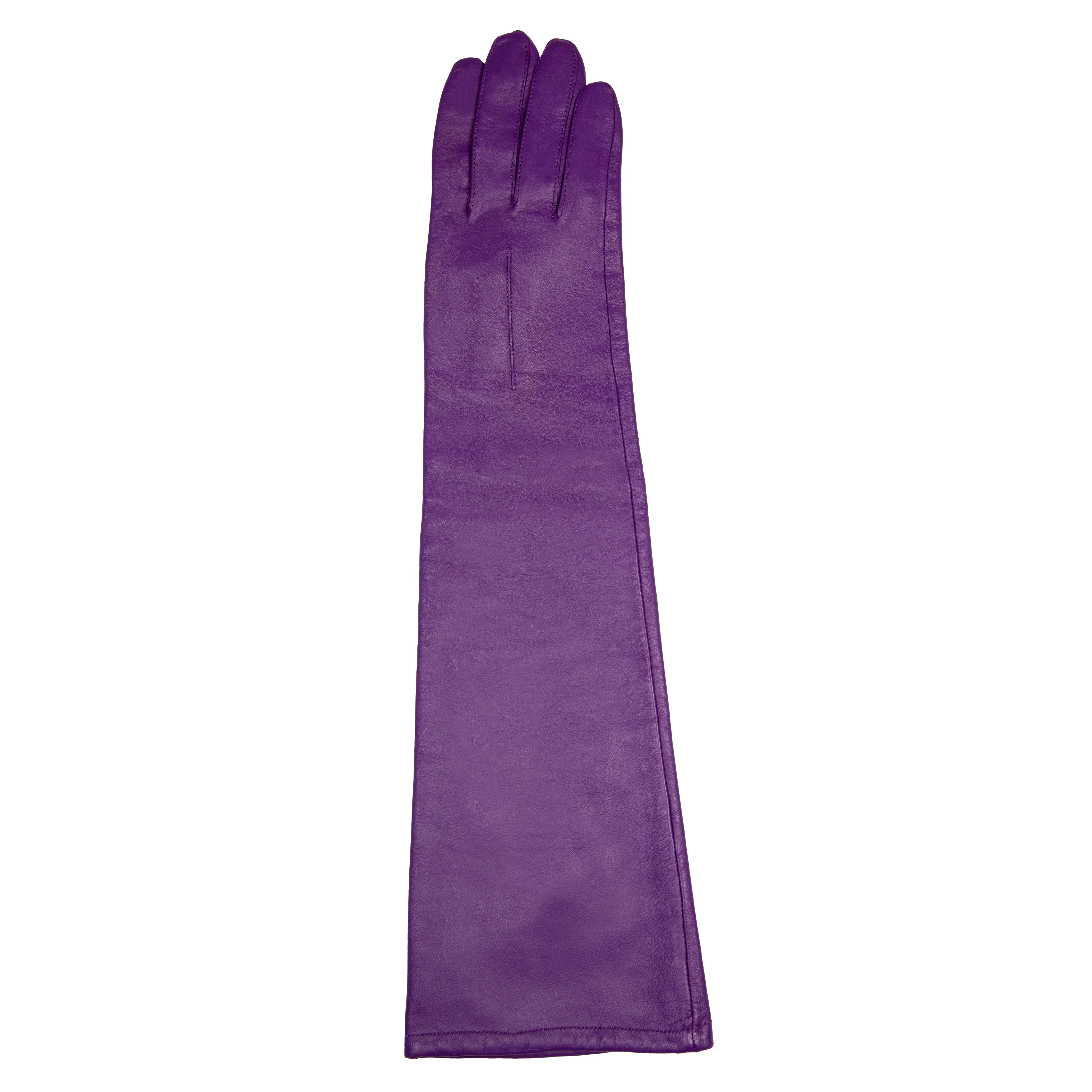 Women's Single-Point Long Above-Elbow Lined Leather Gloves - Image 41