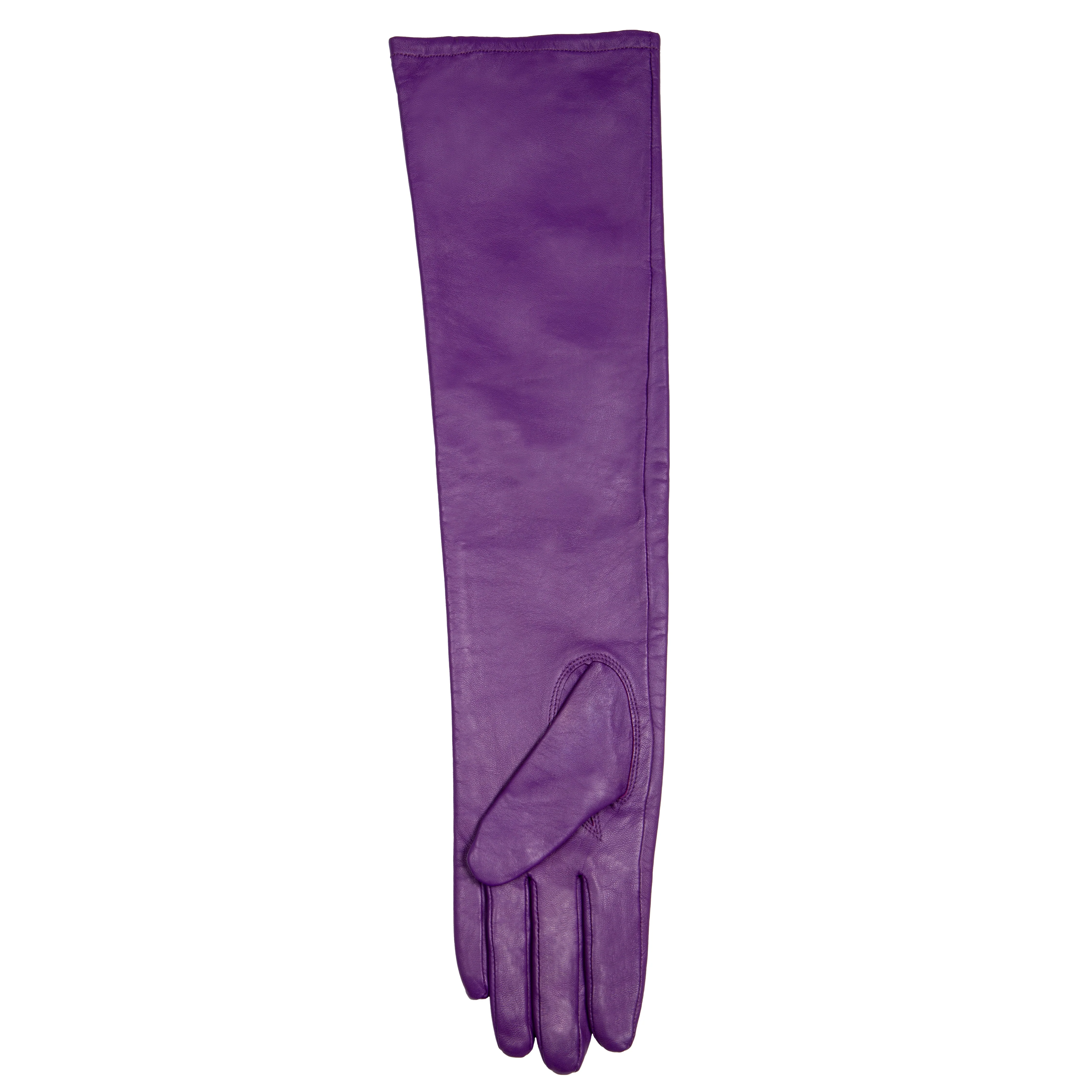 Women's Single-Point Long Above-Elbow Lined Leather Gloves - Image 43